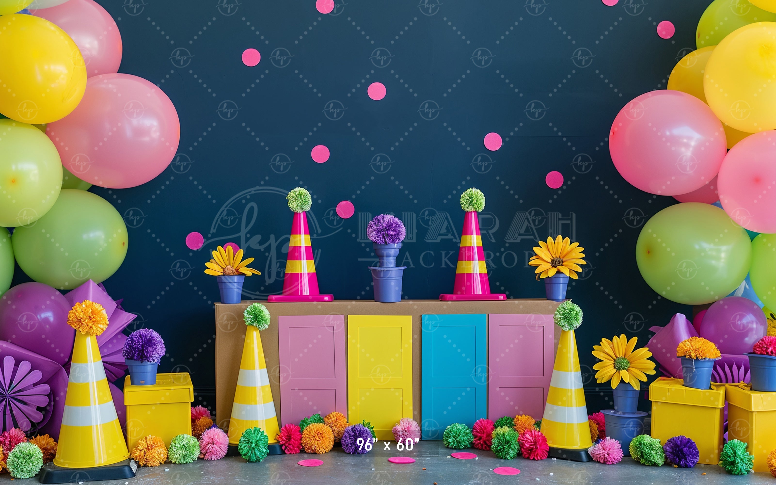 Colorful Party Time Backdrop
