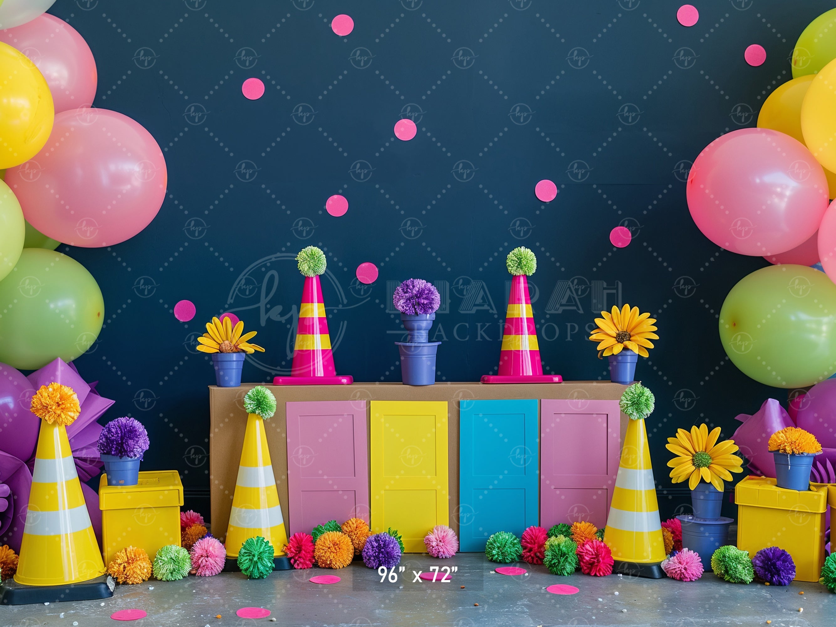 Colorful Party Time Backdrop