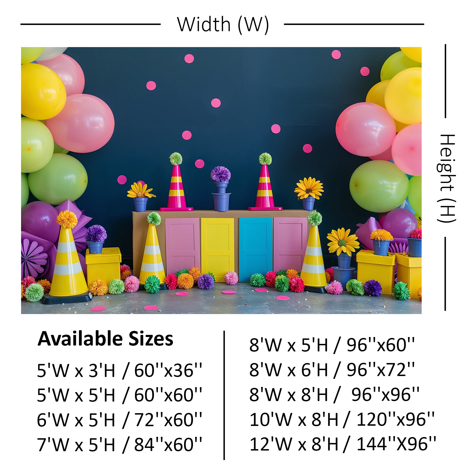 Colorful Party Time Backdrop