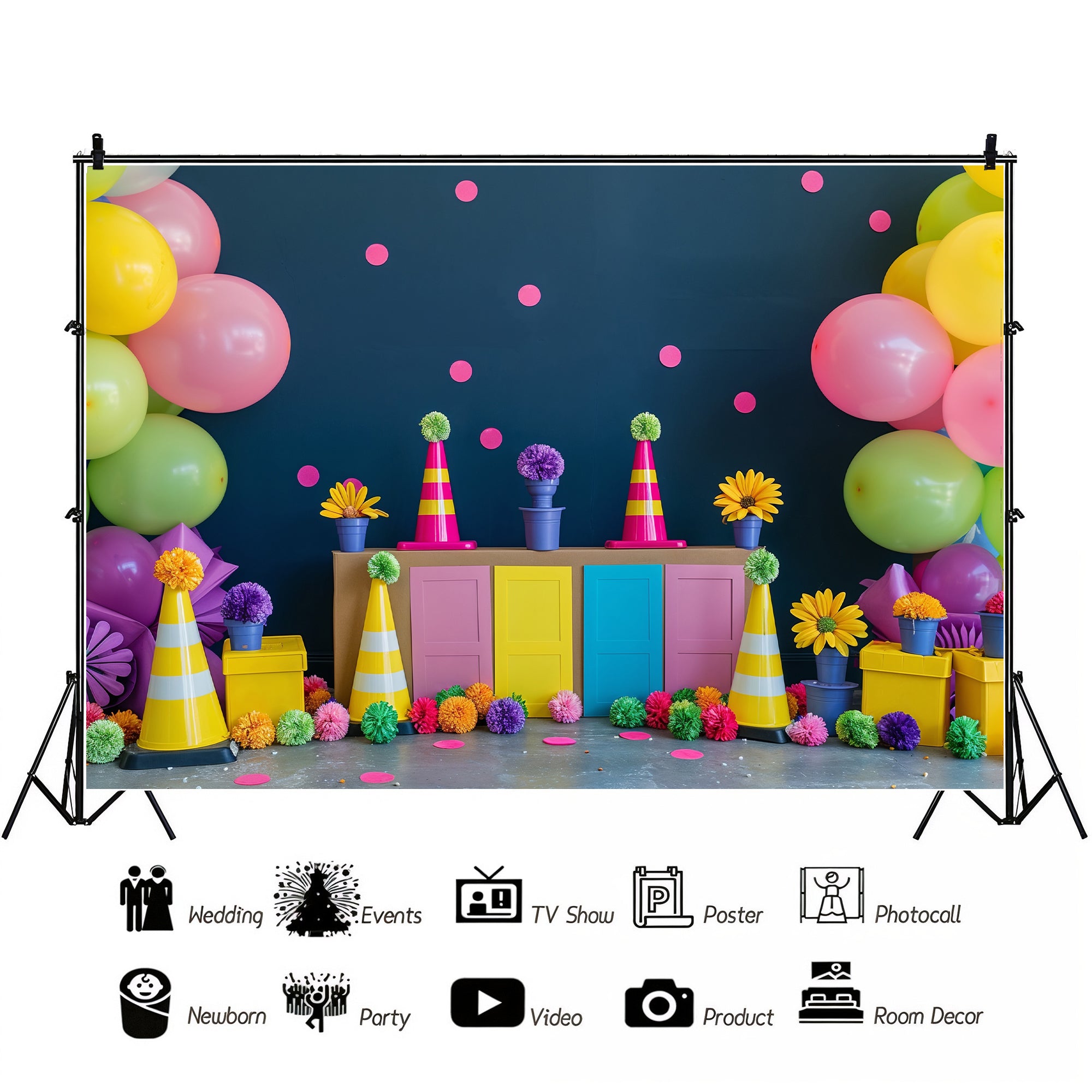 Colorful Party Time Backdrop