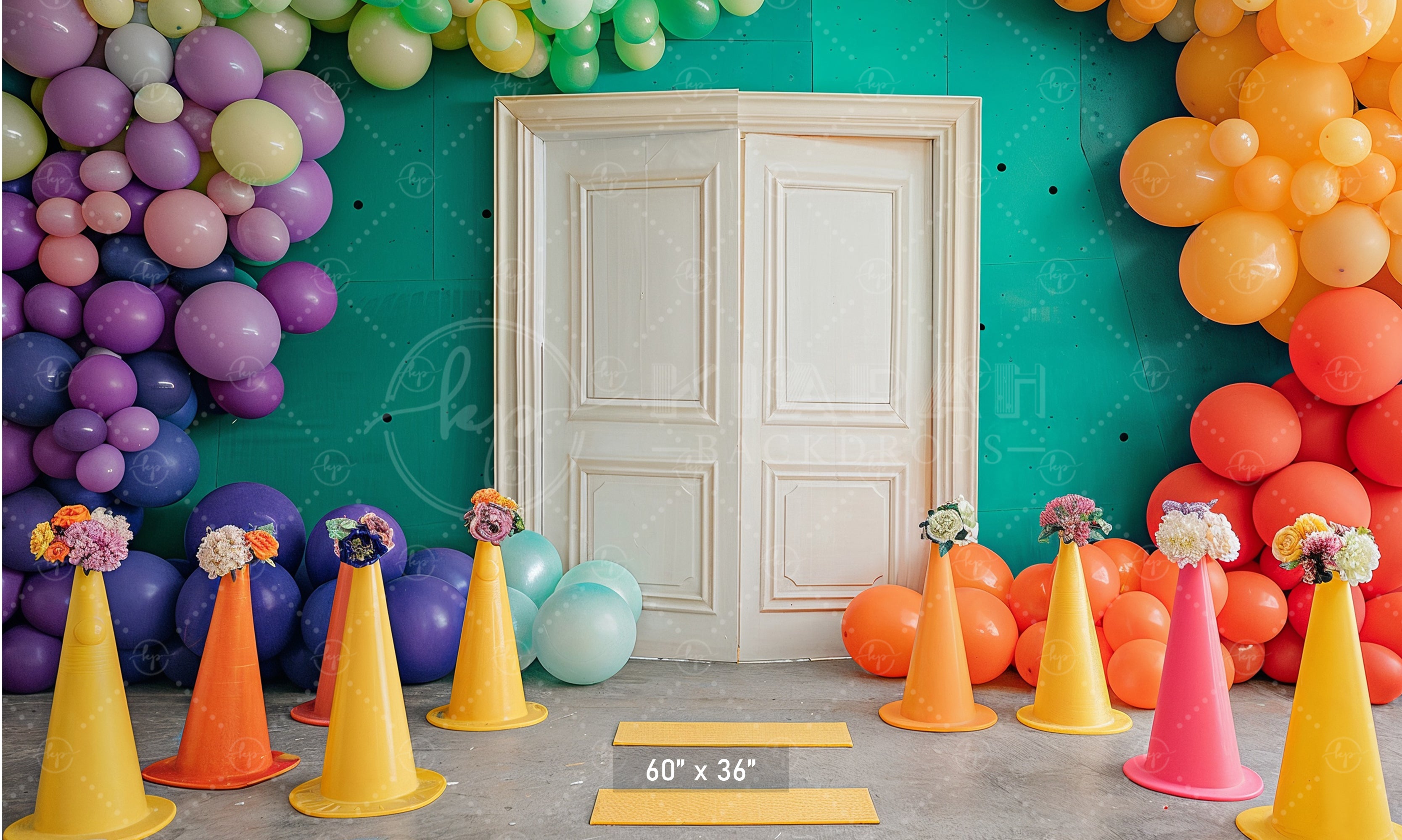 Vibrant Doorway Celebration Backdrop