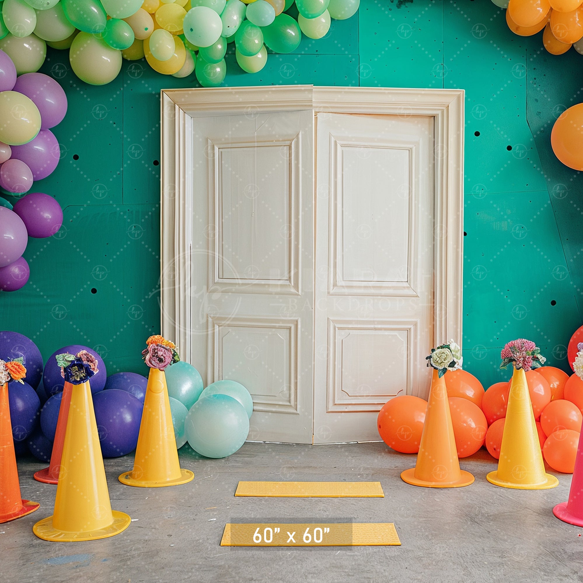 Vibrant Doorway Celebration Backdrop