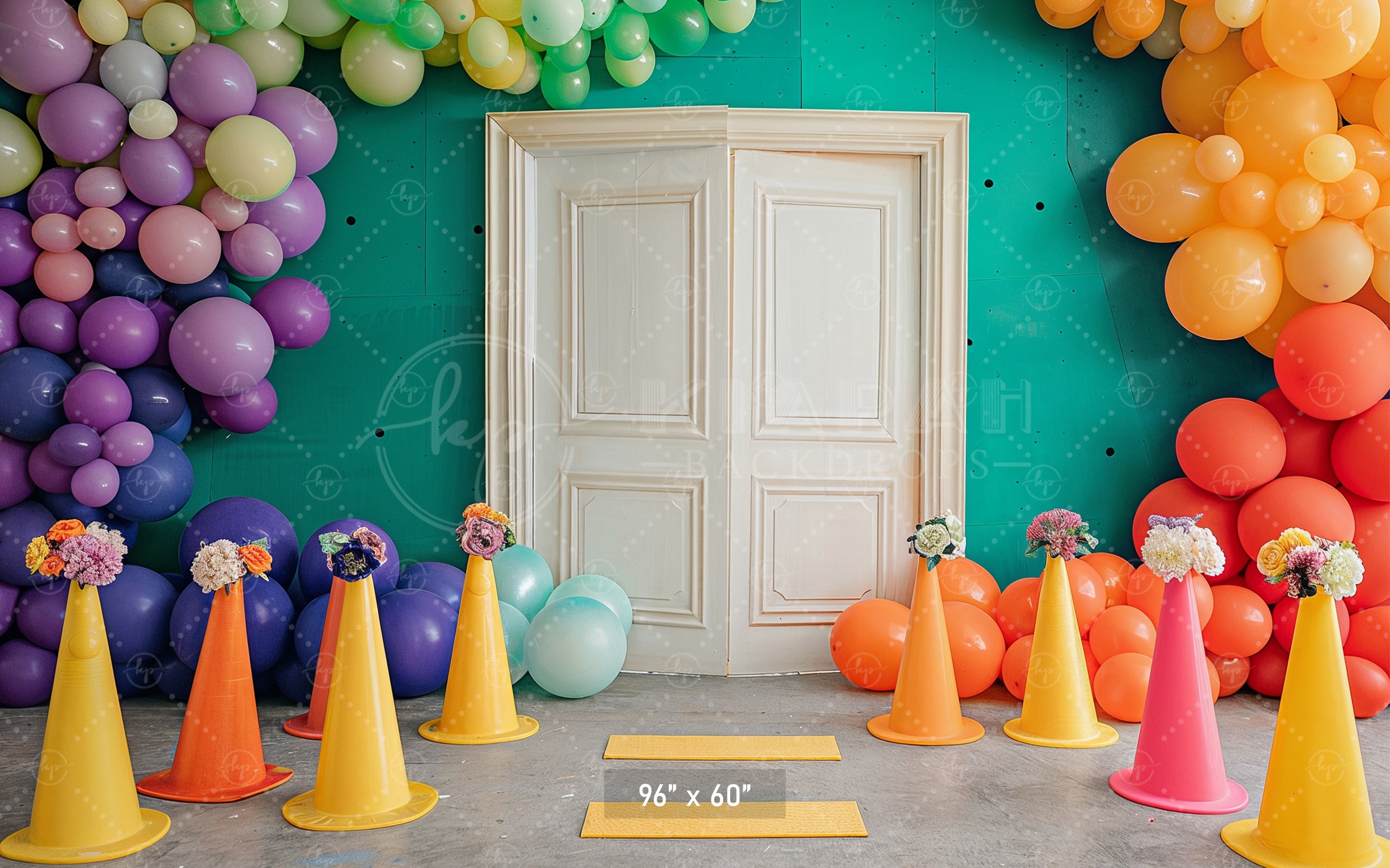 Vibrant Doorway Celebration Backdrop