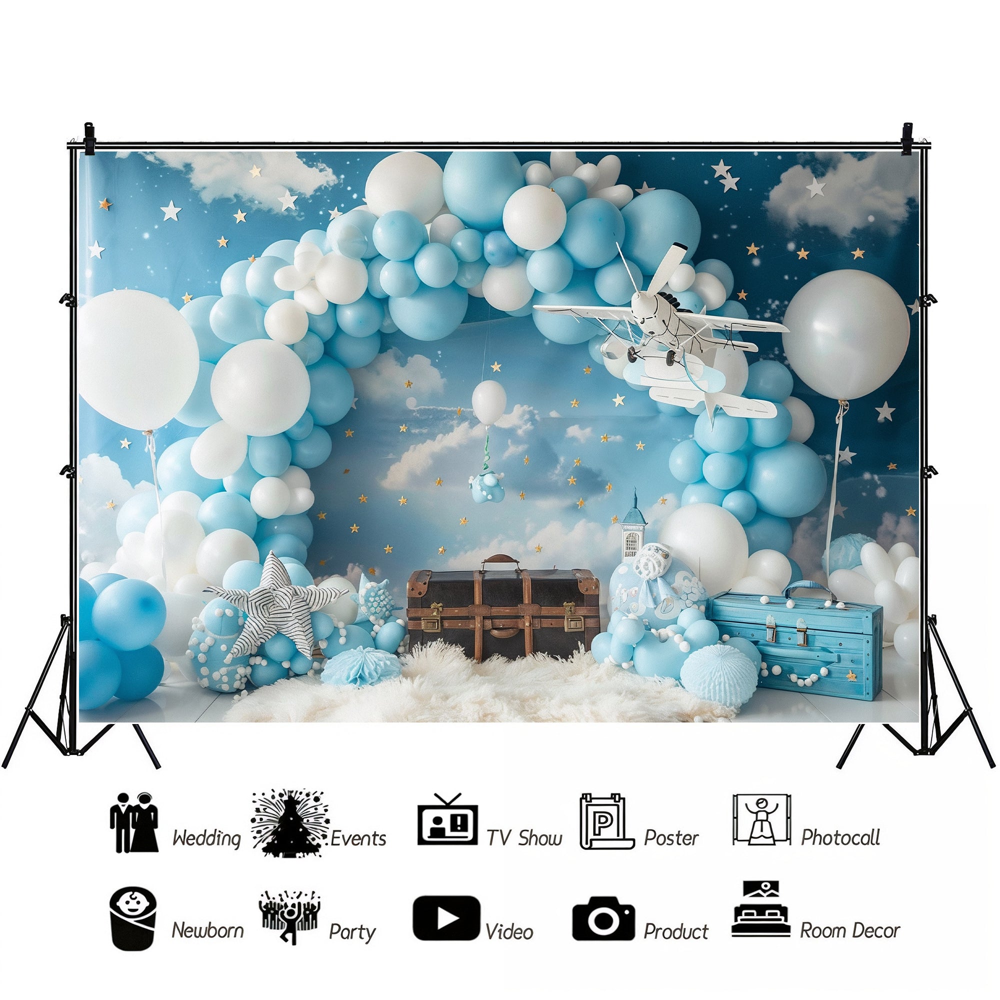 Sky Adventure Balloon Backdrop