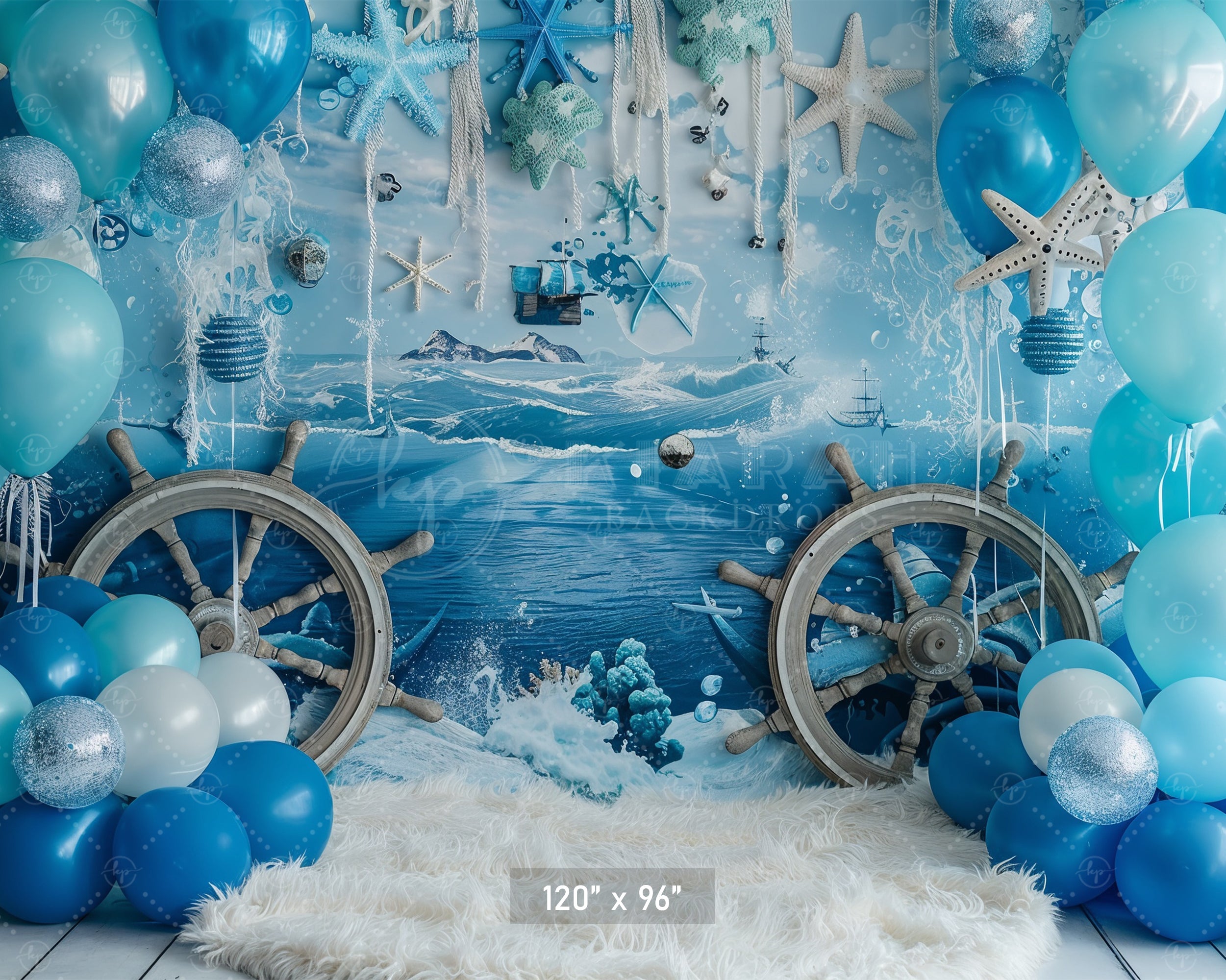 Nautical Ocean Adventure Backdrop