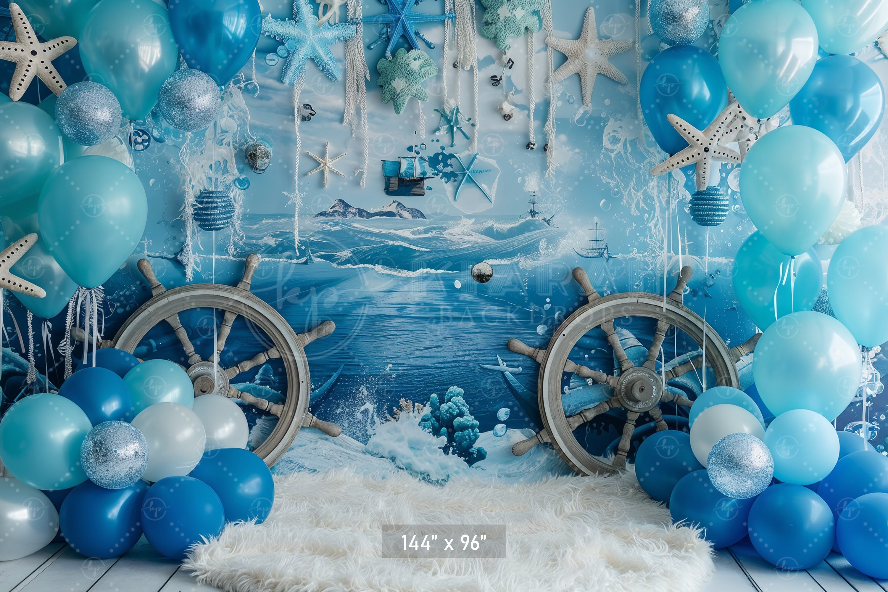 Nautical Ocean Adventure Backdrop