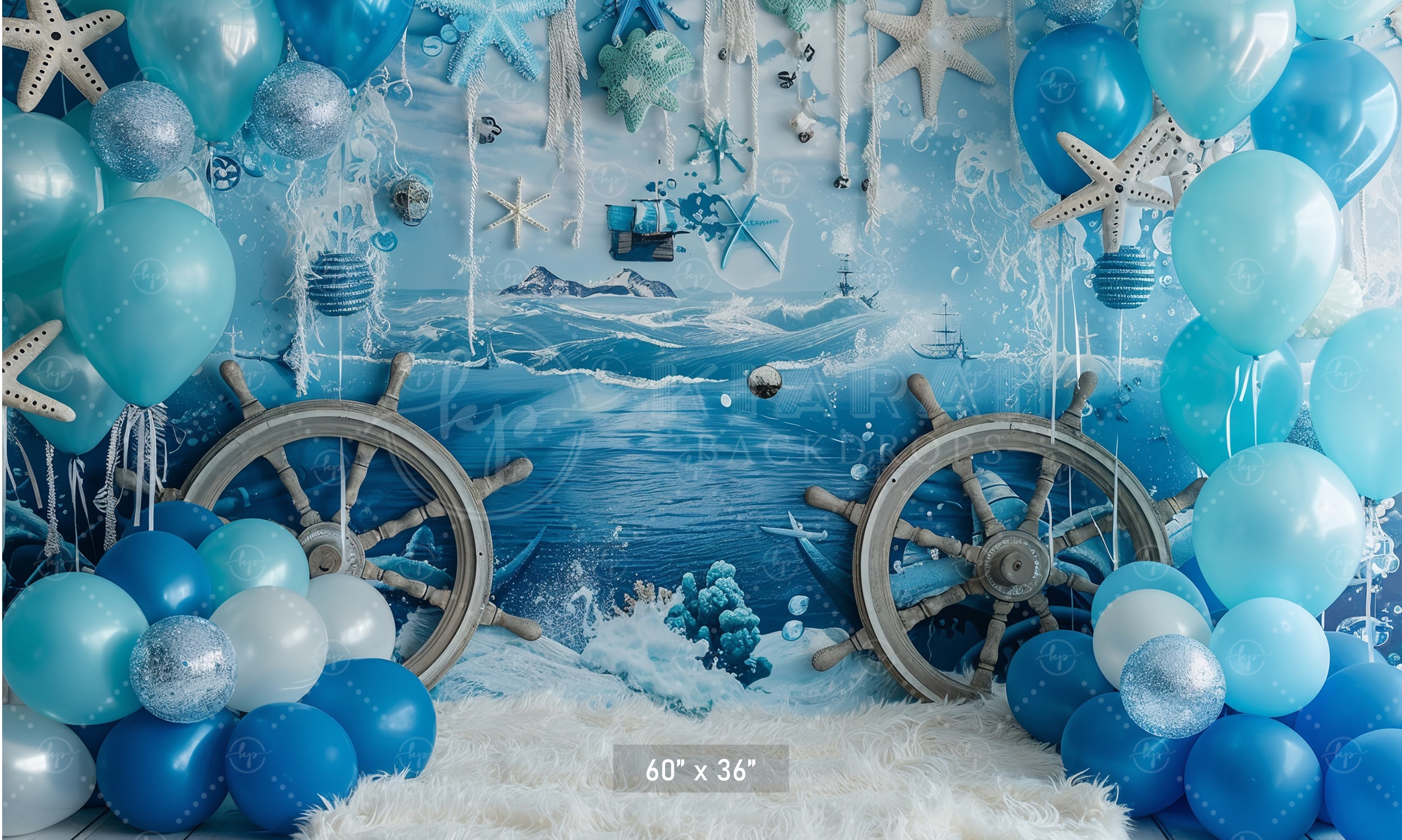Nautical Ocean Adventure Backdrop