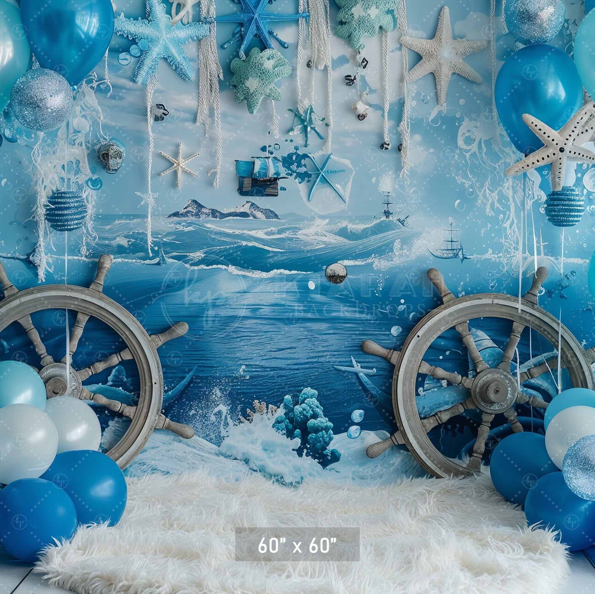 Nautical Ocean Adventure Backdrop