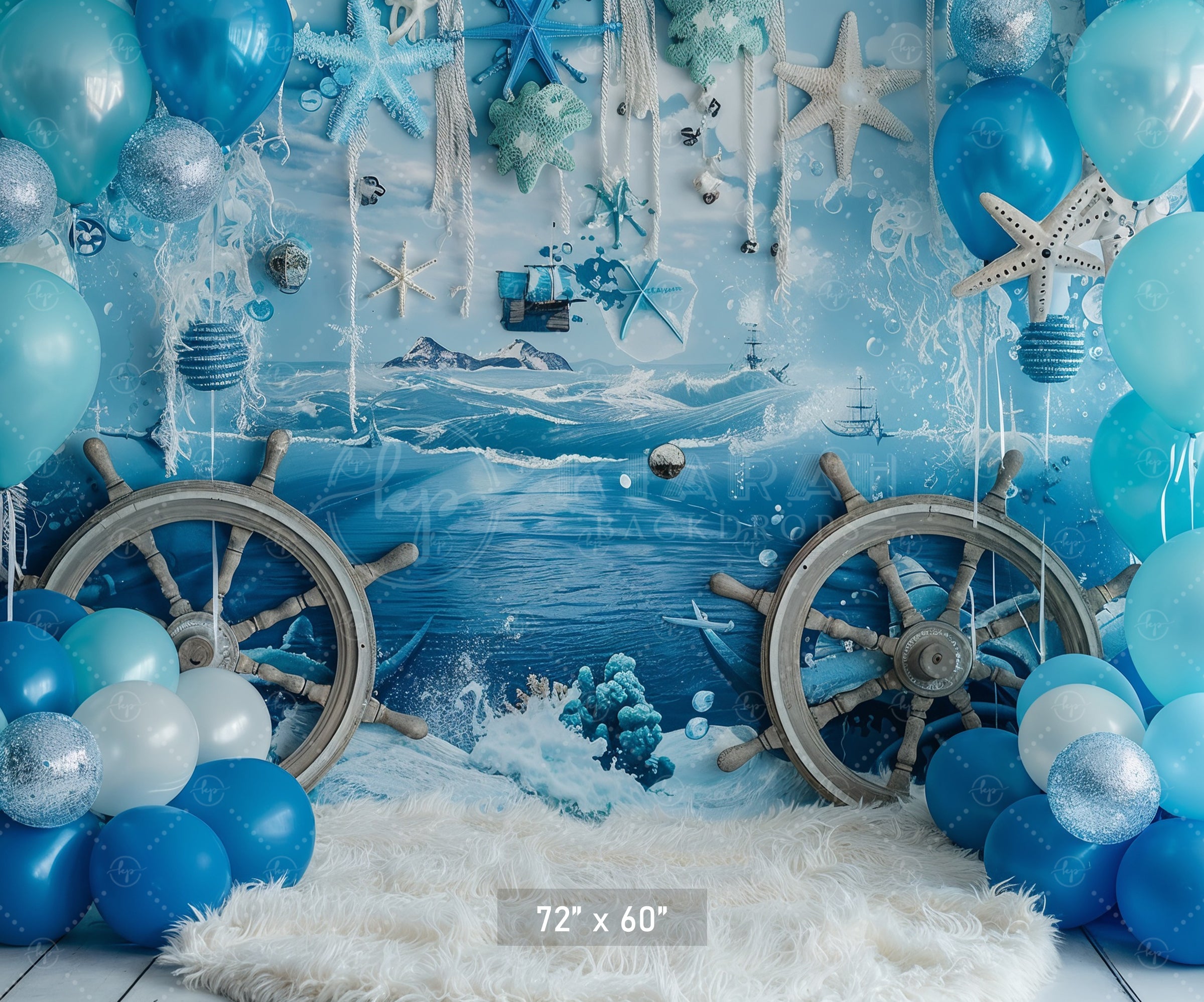 Nautical Ocean Adventure Backdrop