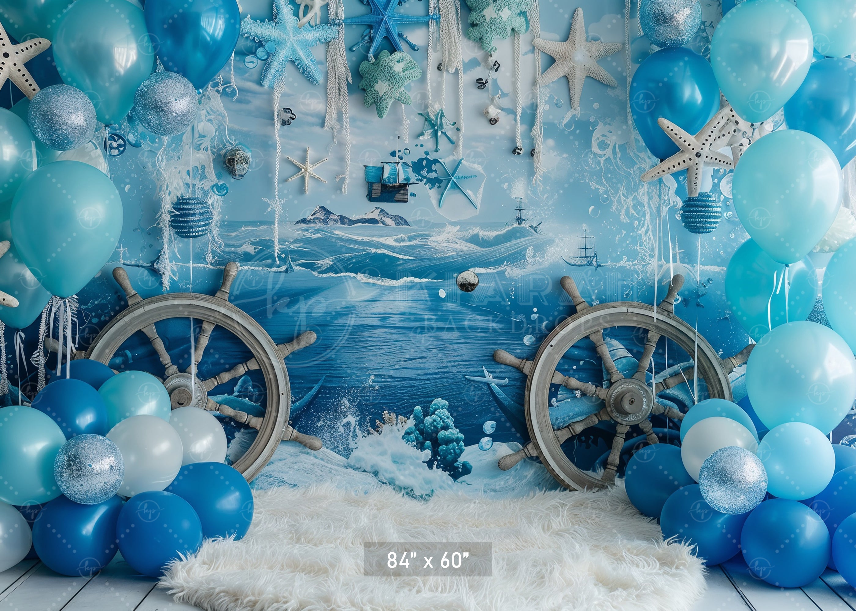 Nautical Ocean Adventure Backdrop