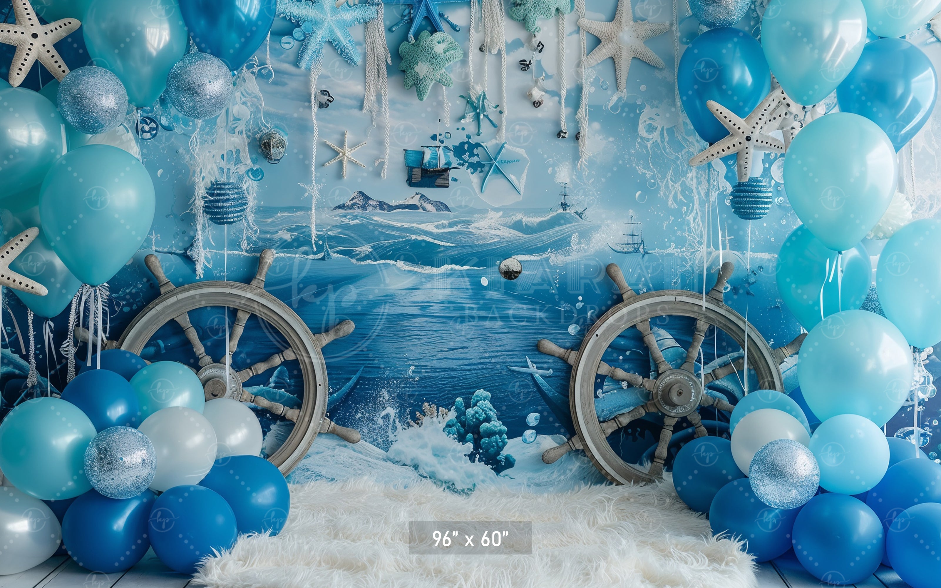 Nautical Ocean Adventure Backdrop