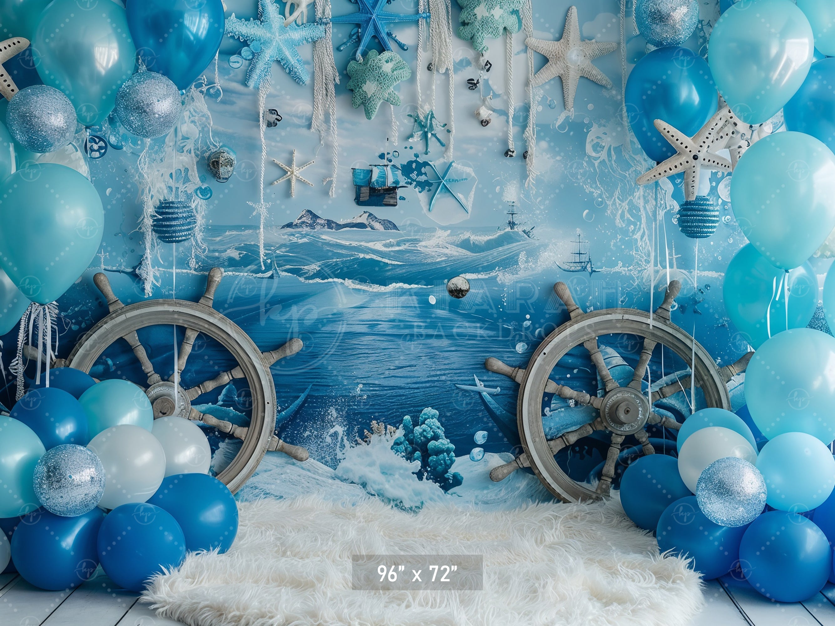 Nautical Ocean Adventure Backdrop