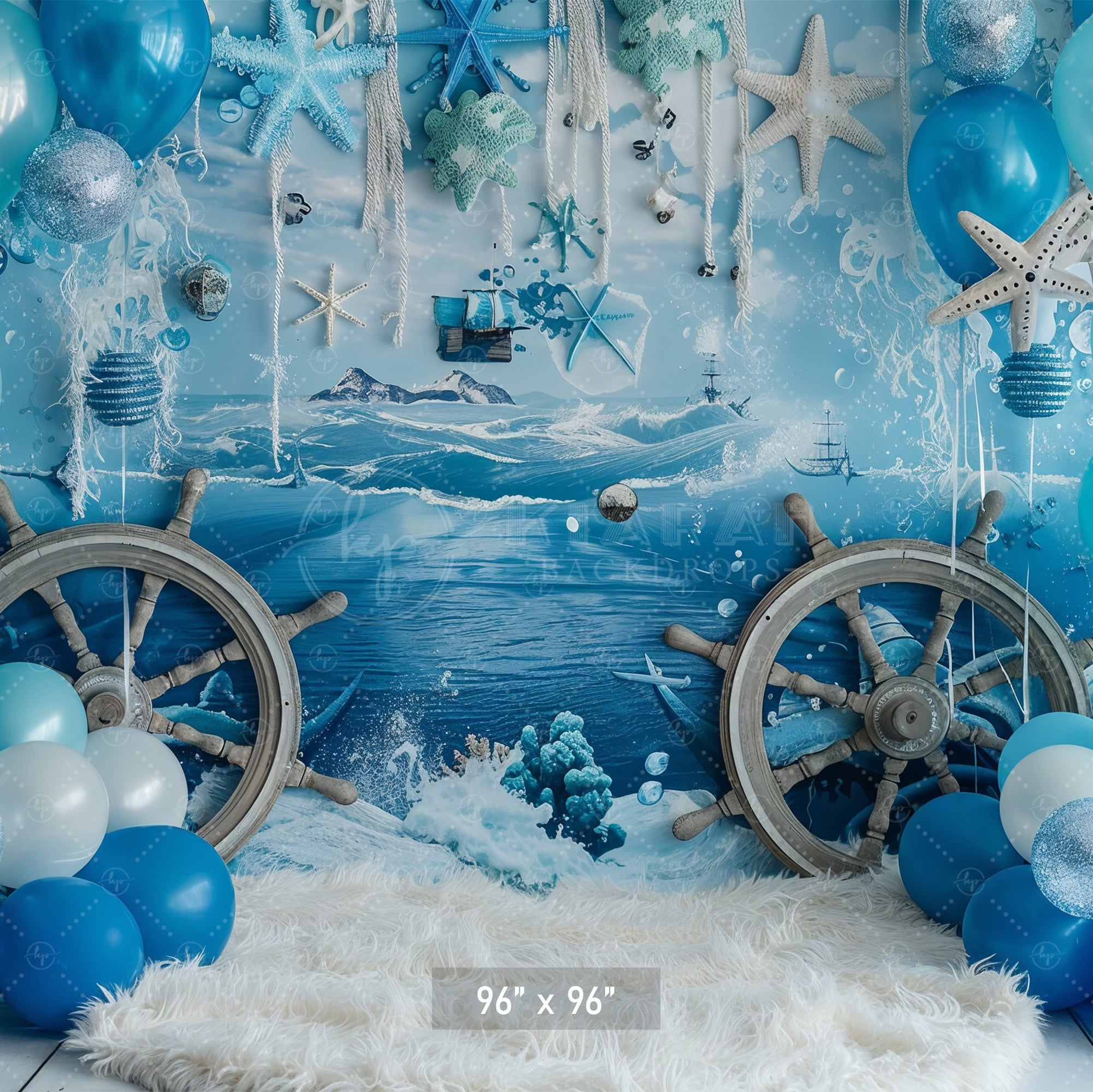 Nautical Ocean Adventure Backdrop