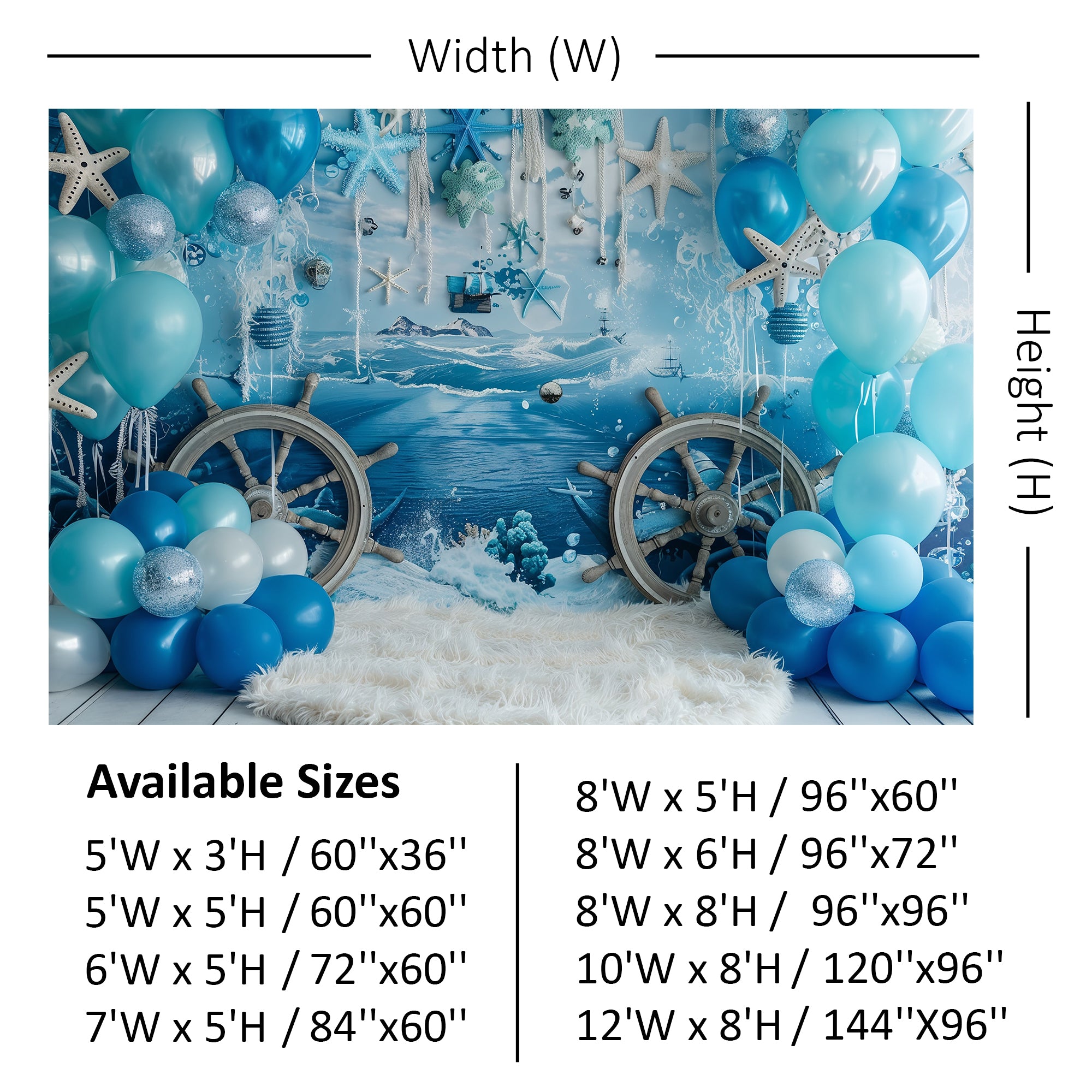 Nautical Ocean Adventure Backdrop