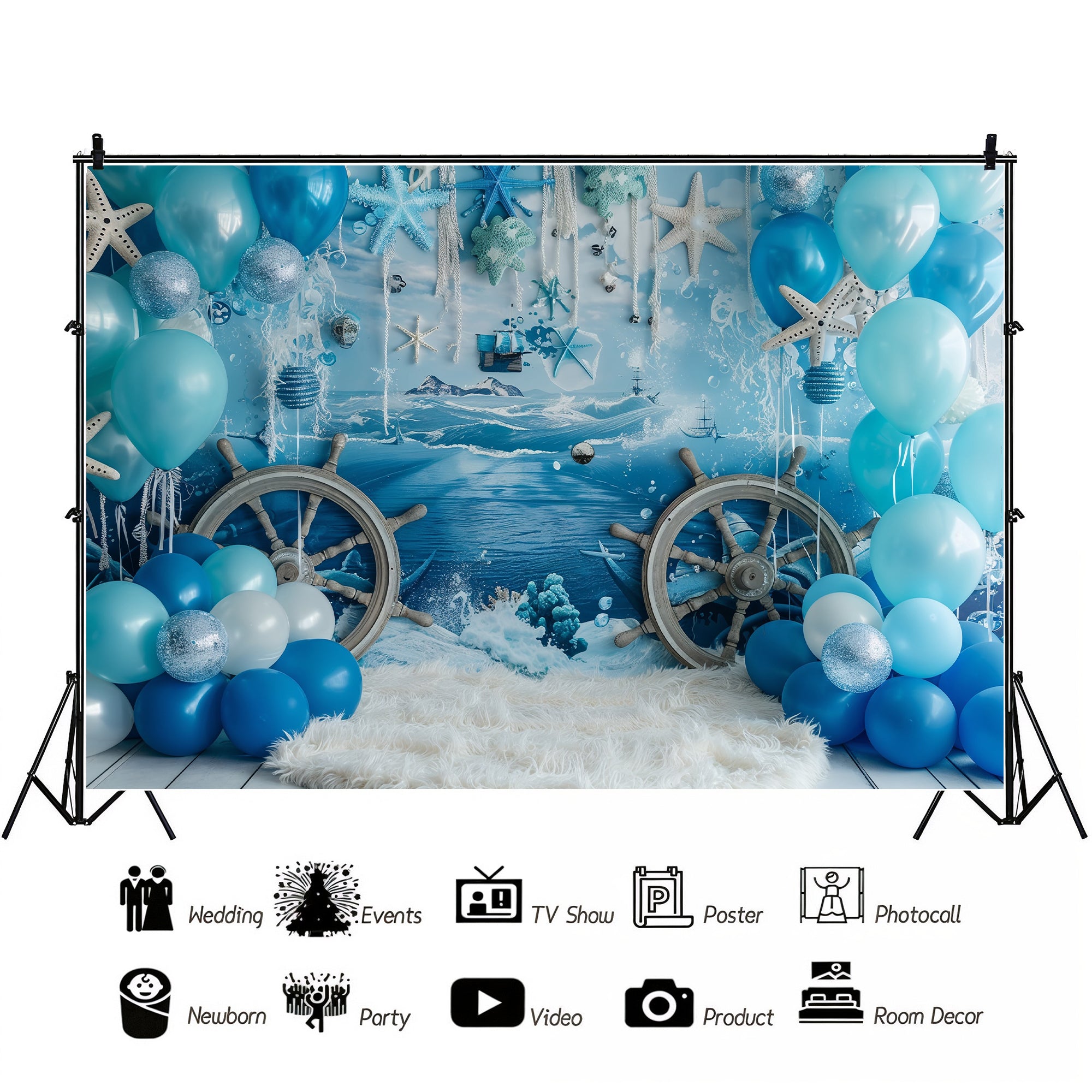 Nautical Ocean Adventure Backdrop