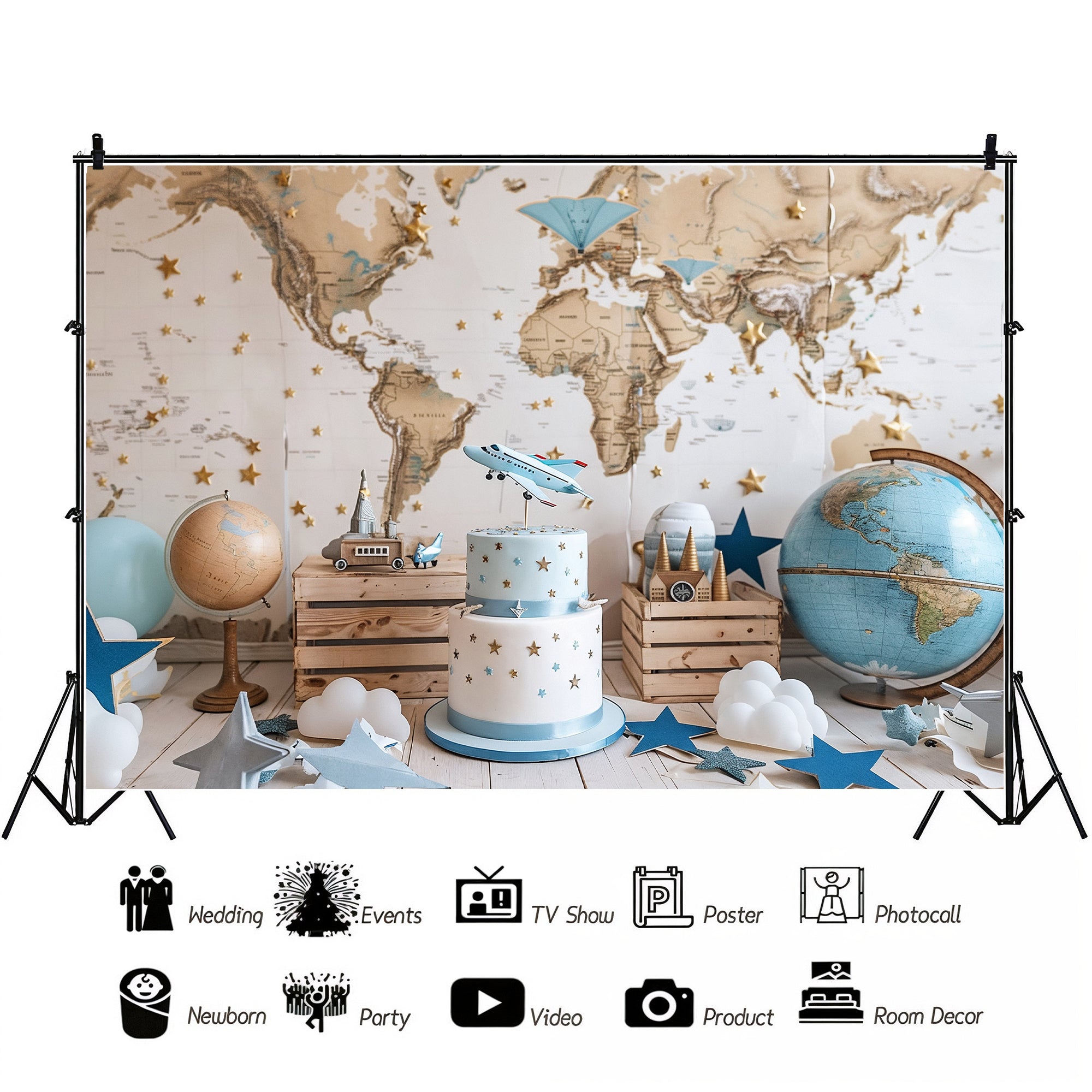World Travel Adventure Backdrop