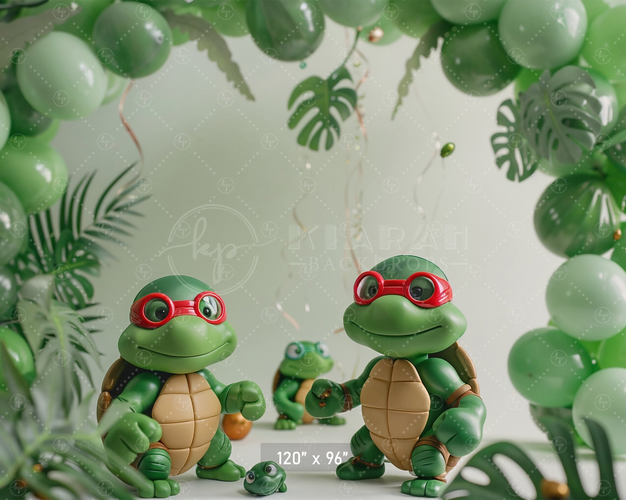 Tropical Turtle Adventure Backdrop