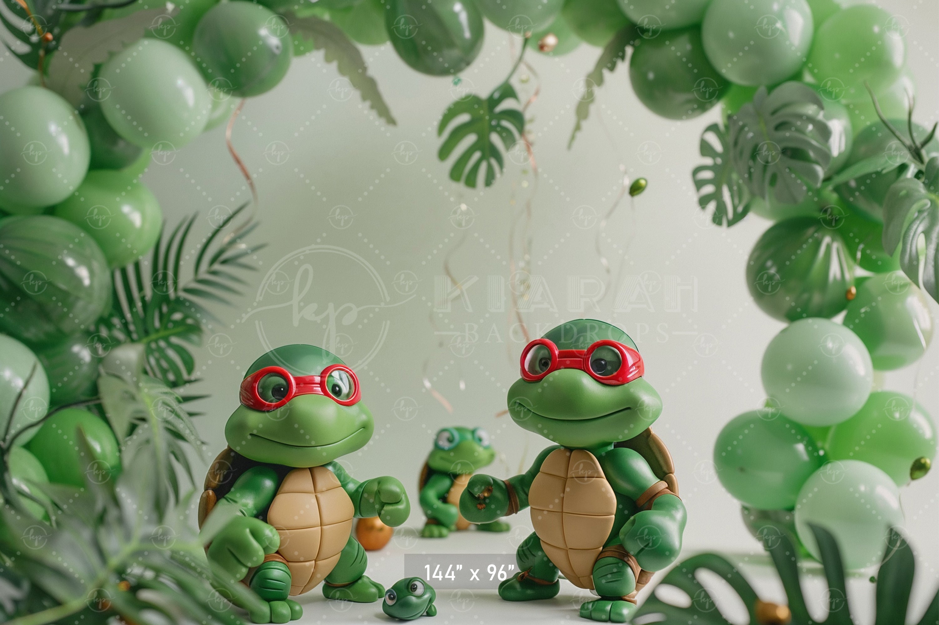 Tropical Turtle Adventure Backdrop