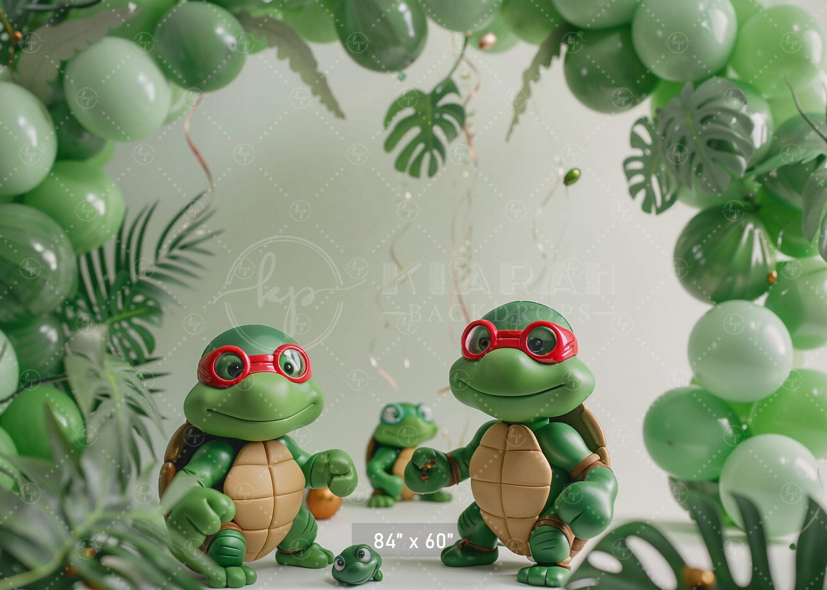 Tropical Turtle Adventure Backdrop