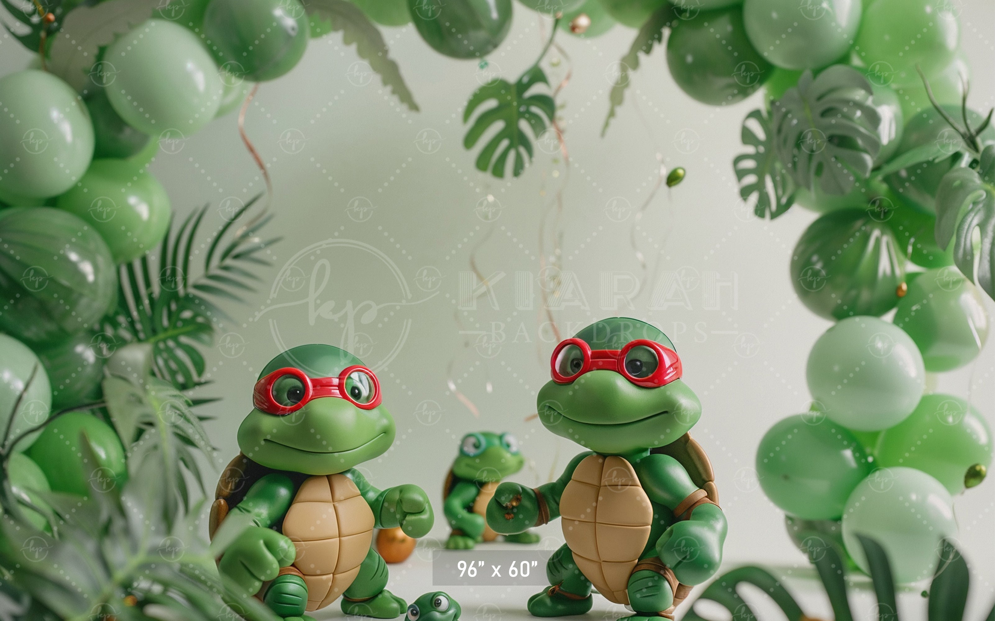 Tropical Turtle Adventure Backdrop