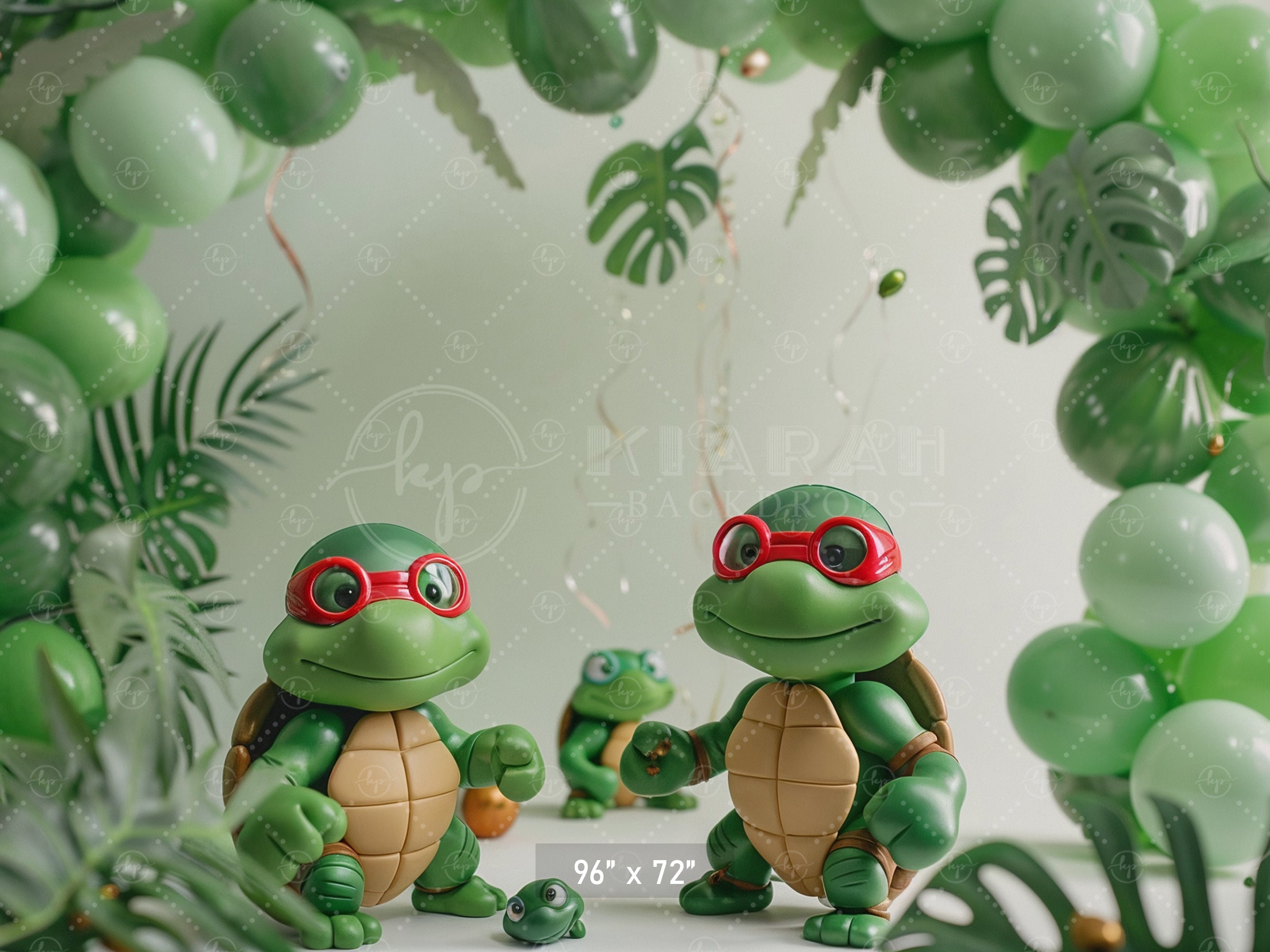 Tropical Turtle Adventure Backdrop