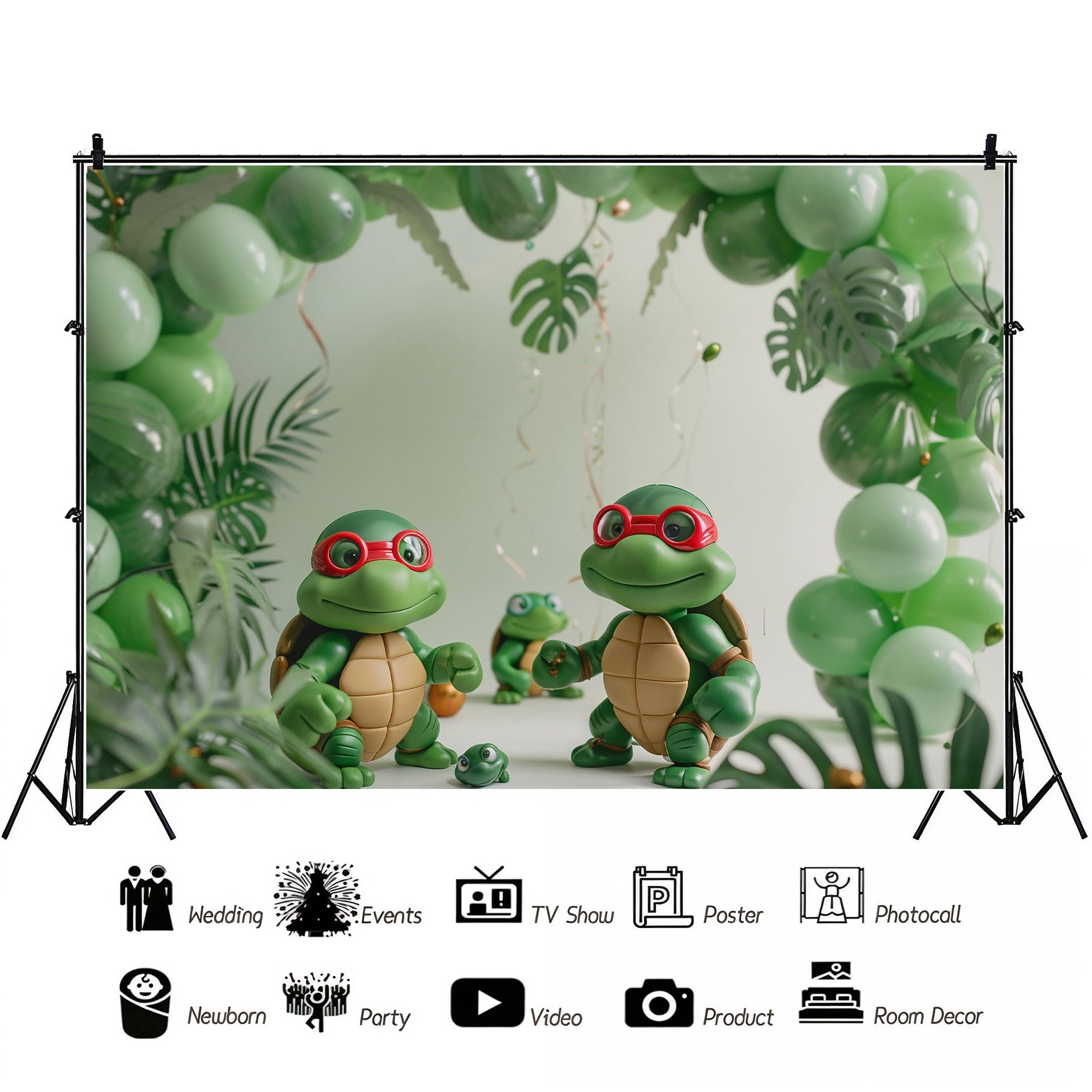 Tropical Turtle Adventure Backdrop