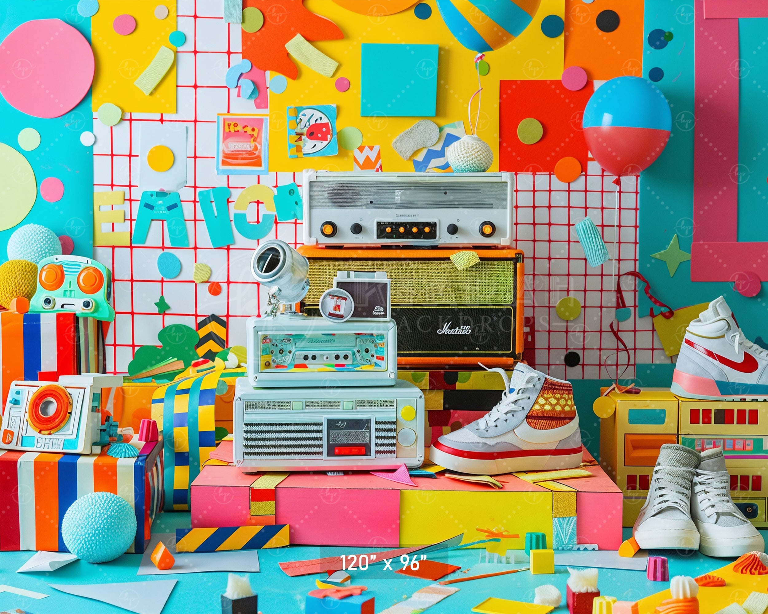 Retro Pop Vibes Backdrop