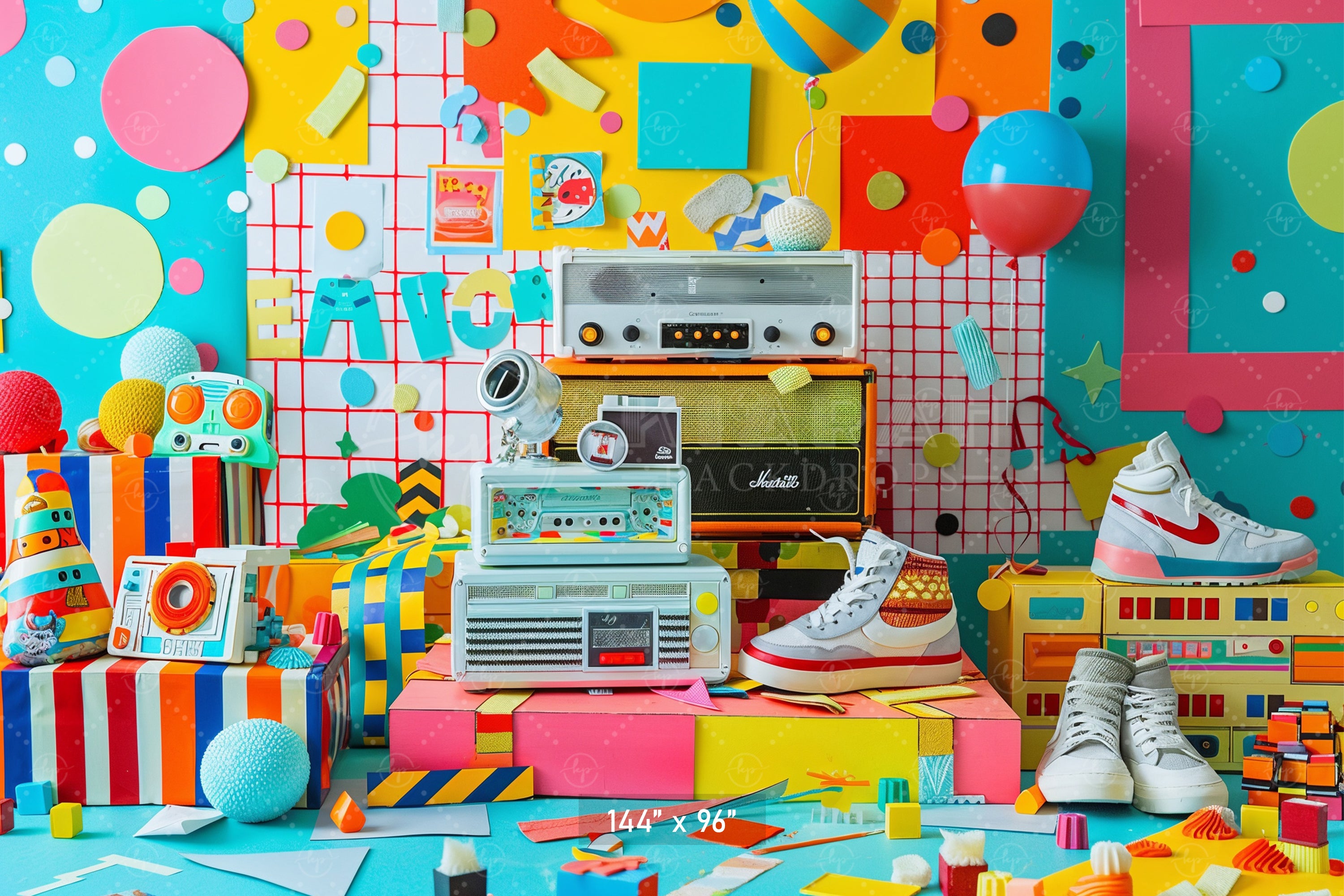 Retro Pop Vibes Backdrop