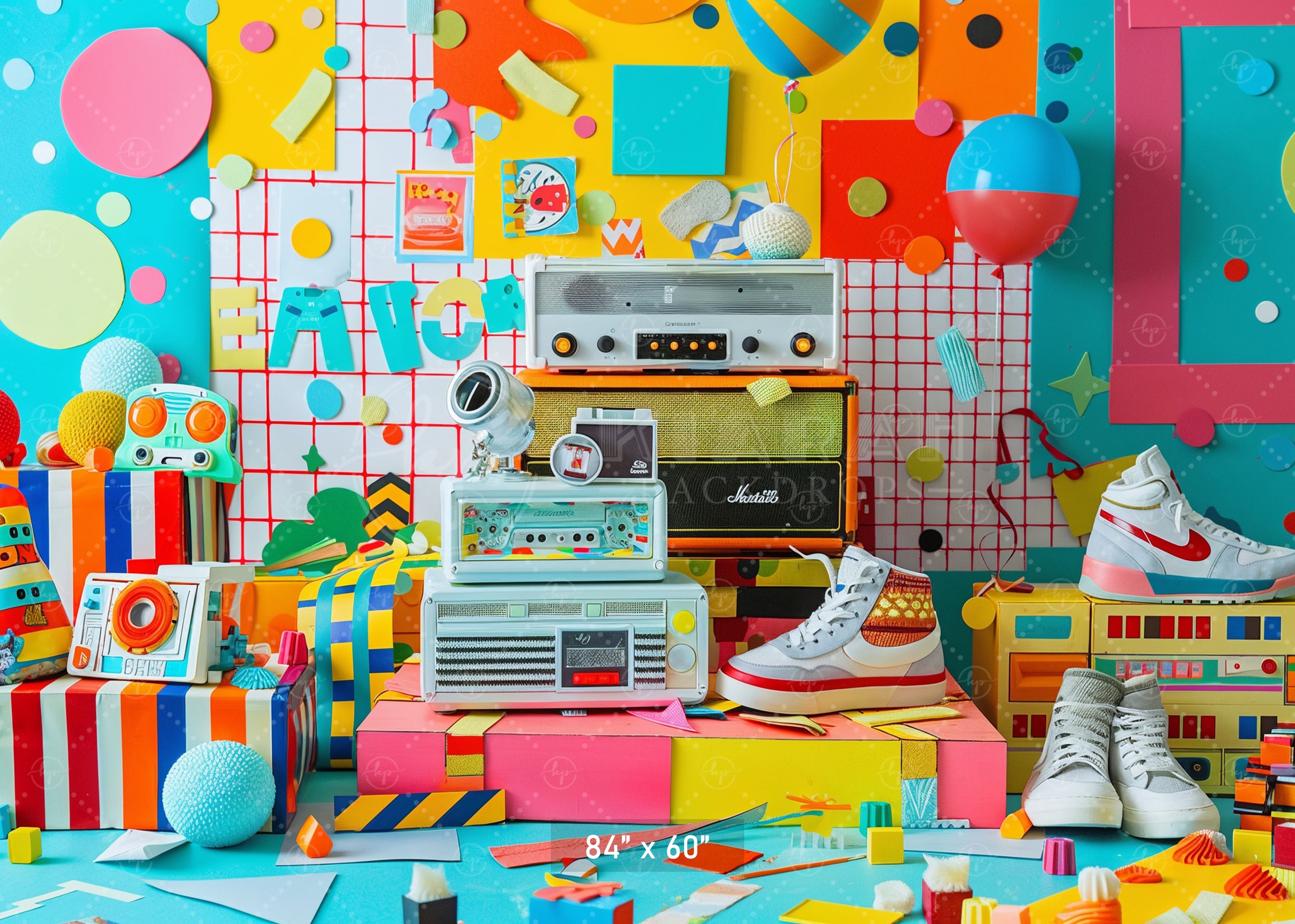 Retro Pop Vibes Backdrop