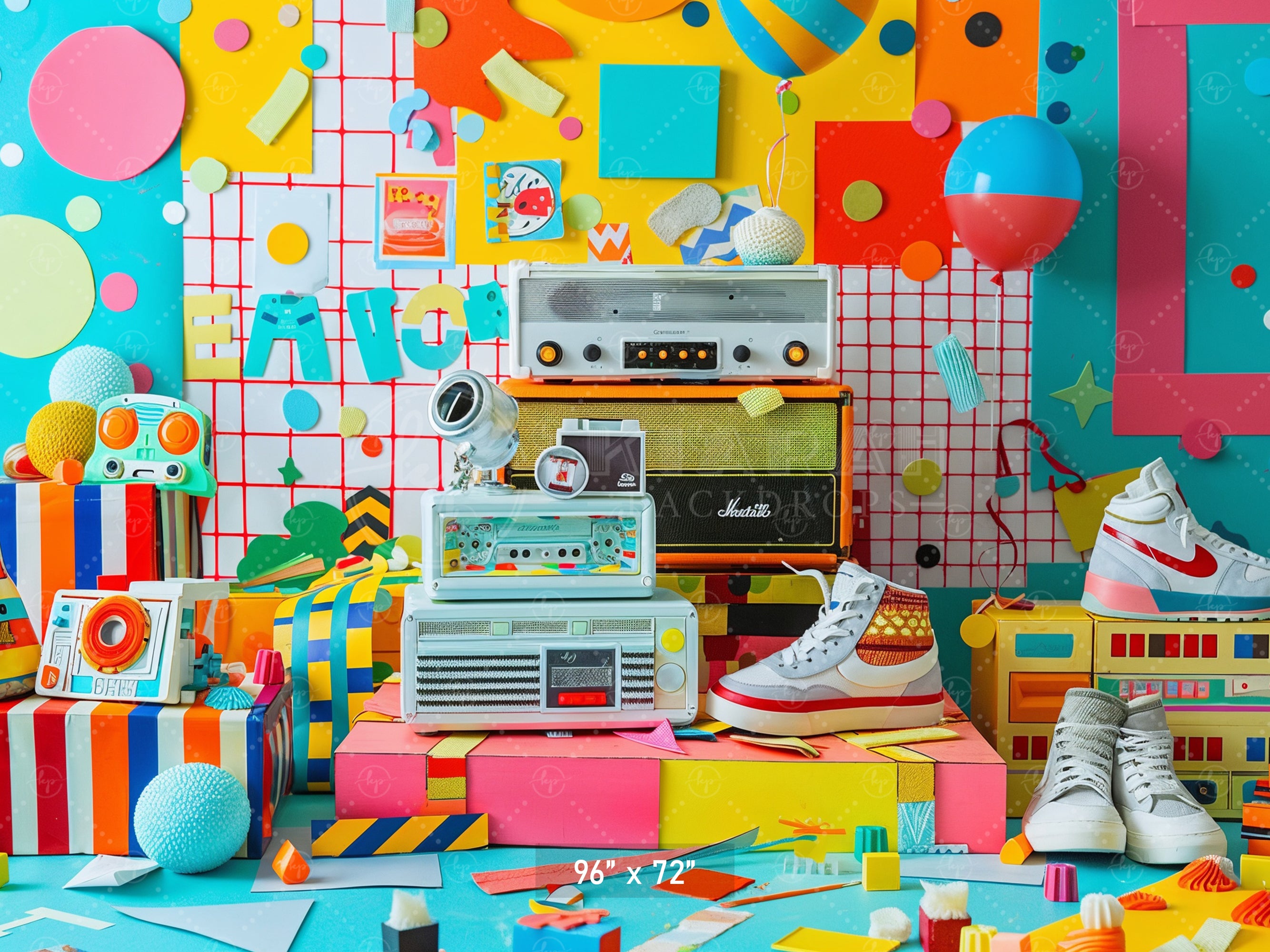 Retro Pop Vibes Backdrop