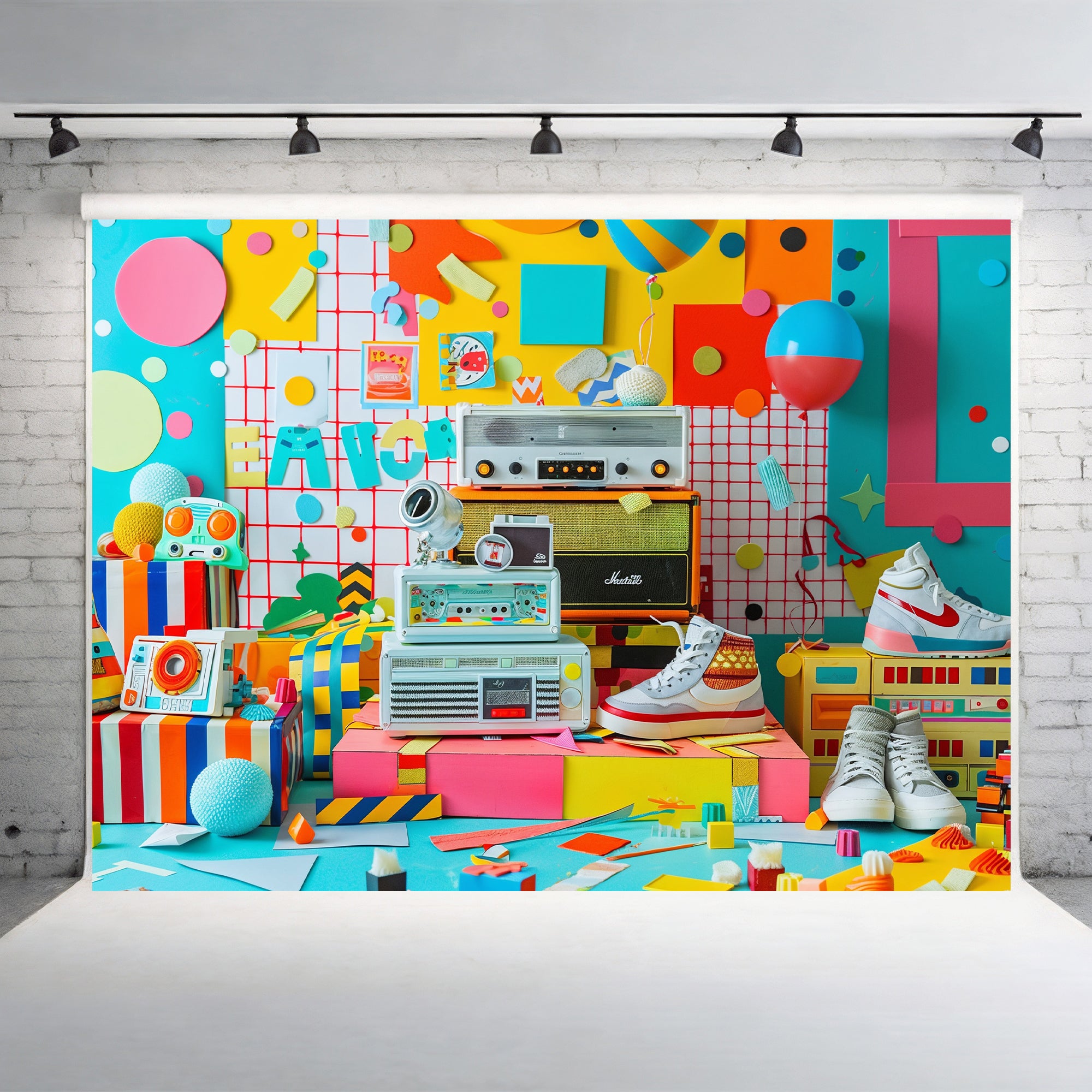 Retro Pop Vibes Backdrop