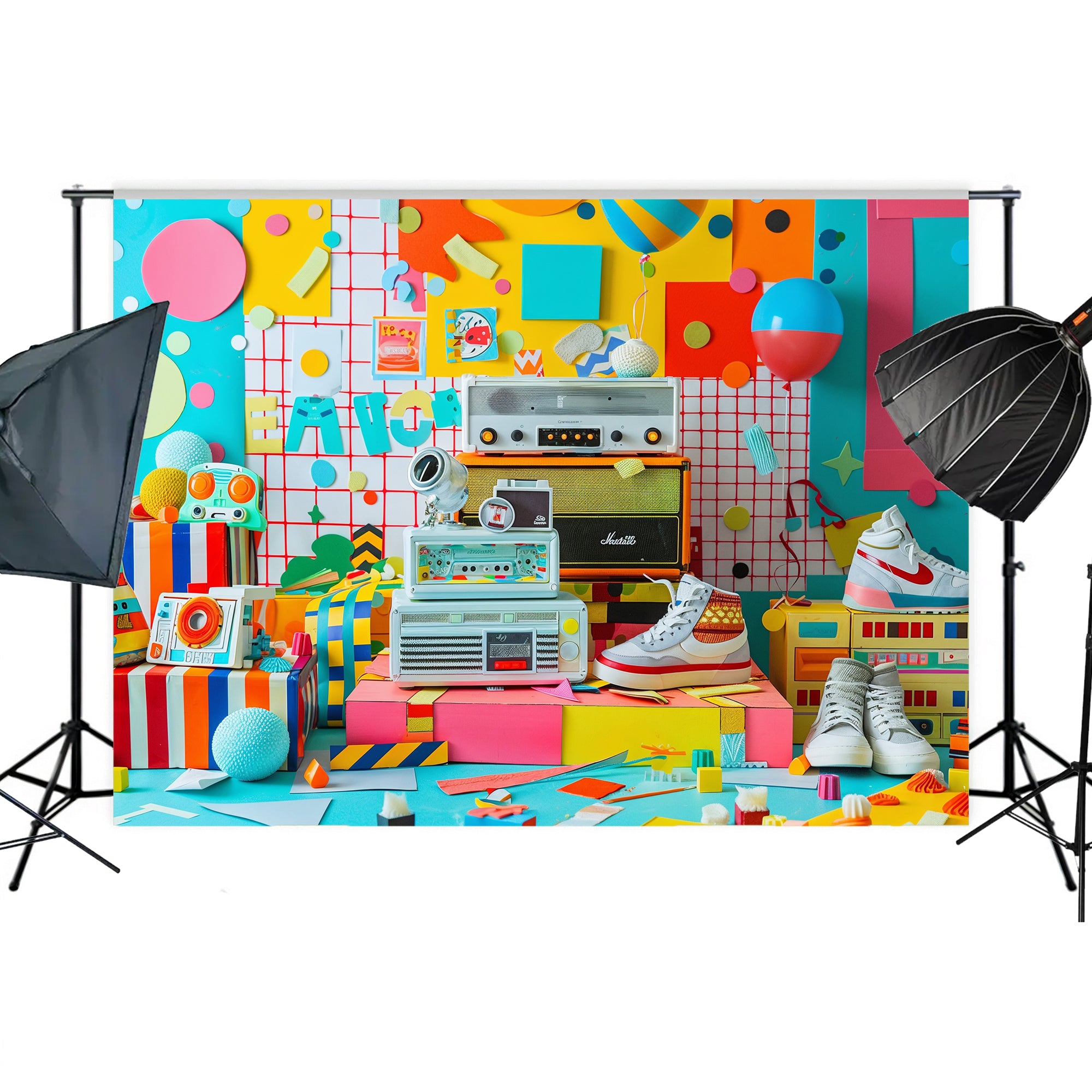 Retro Pop Vibes Backdrop