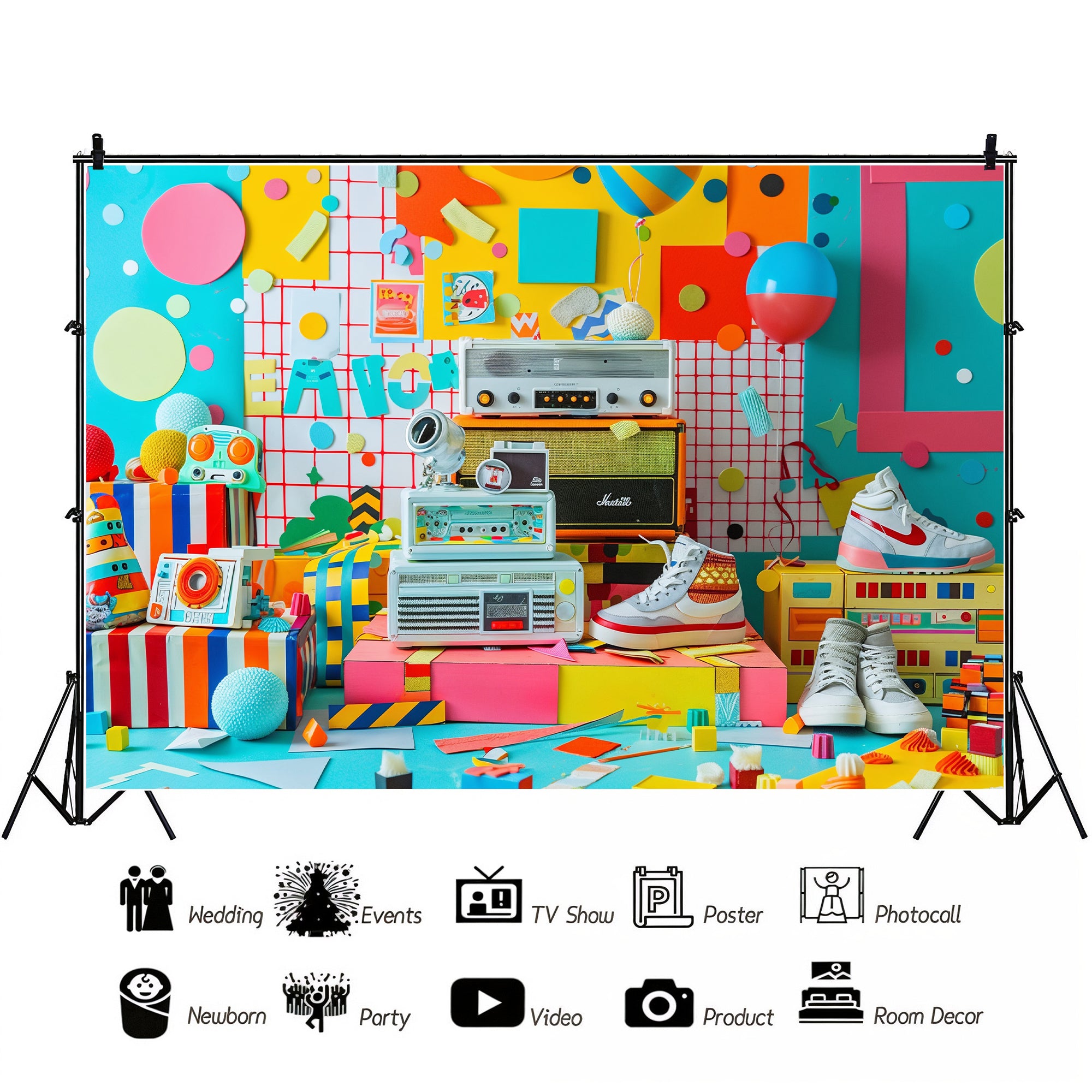 Retro Pop Vibes Backdrop