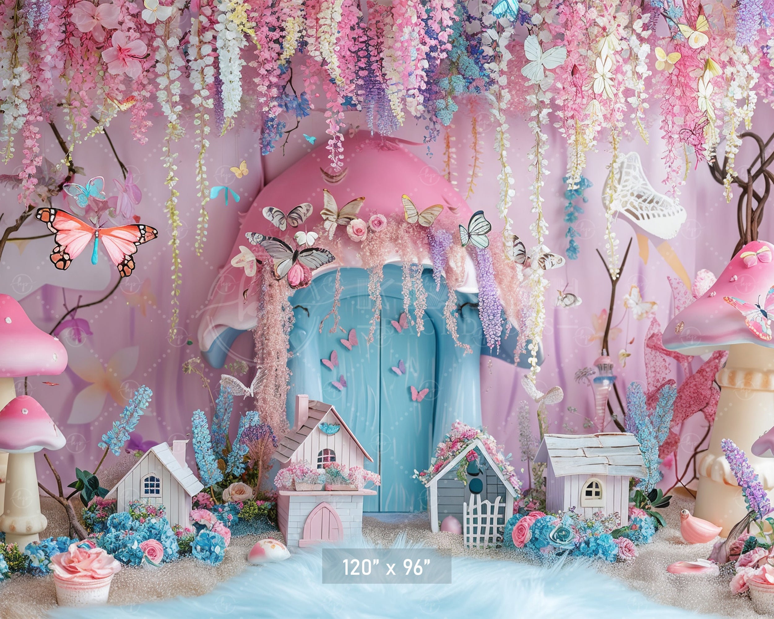 Enchanted Fairyland with Butterflies Backdrop