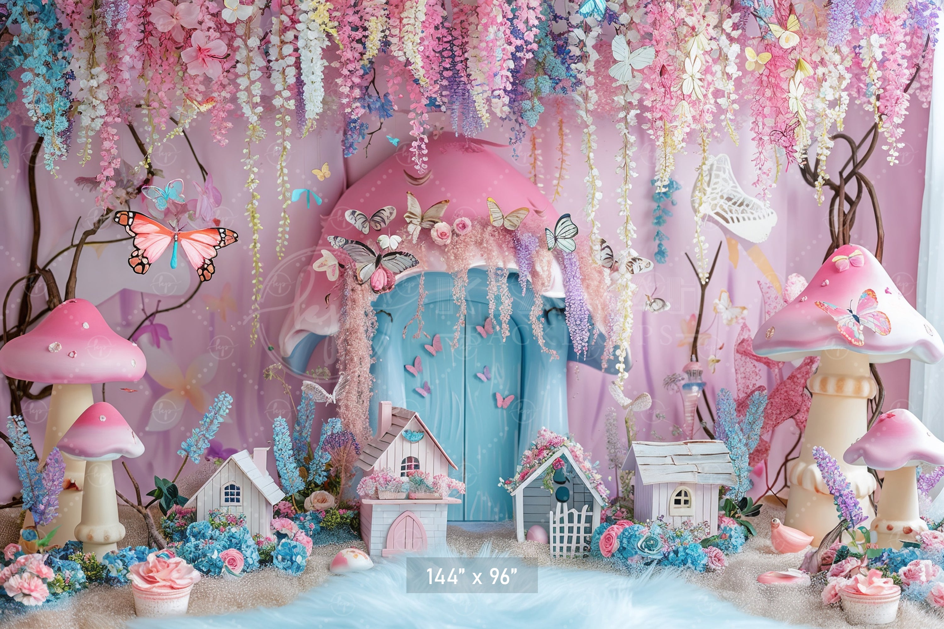 Enchanted Fairyland with Butterflies Backdrop