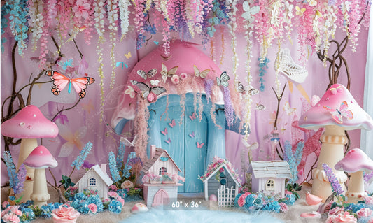 Enchanted Fairyland with Butterflies Backdrop