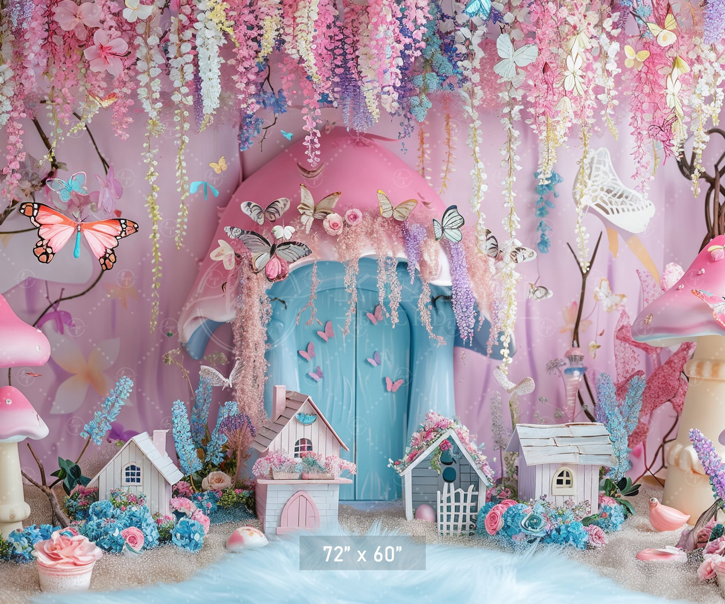 Enchanted Fairyland with Butterflies Backdrop