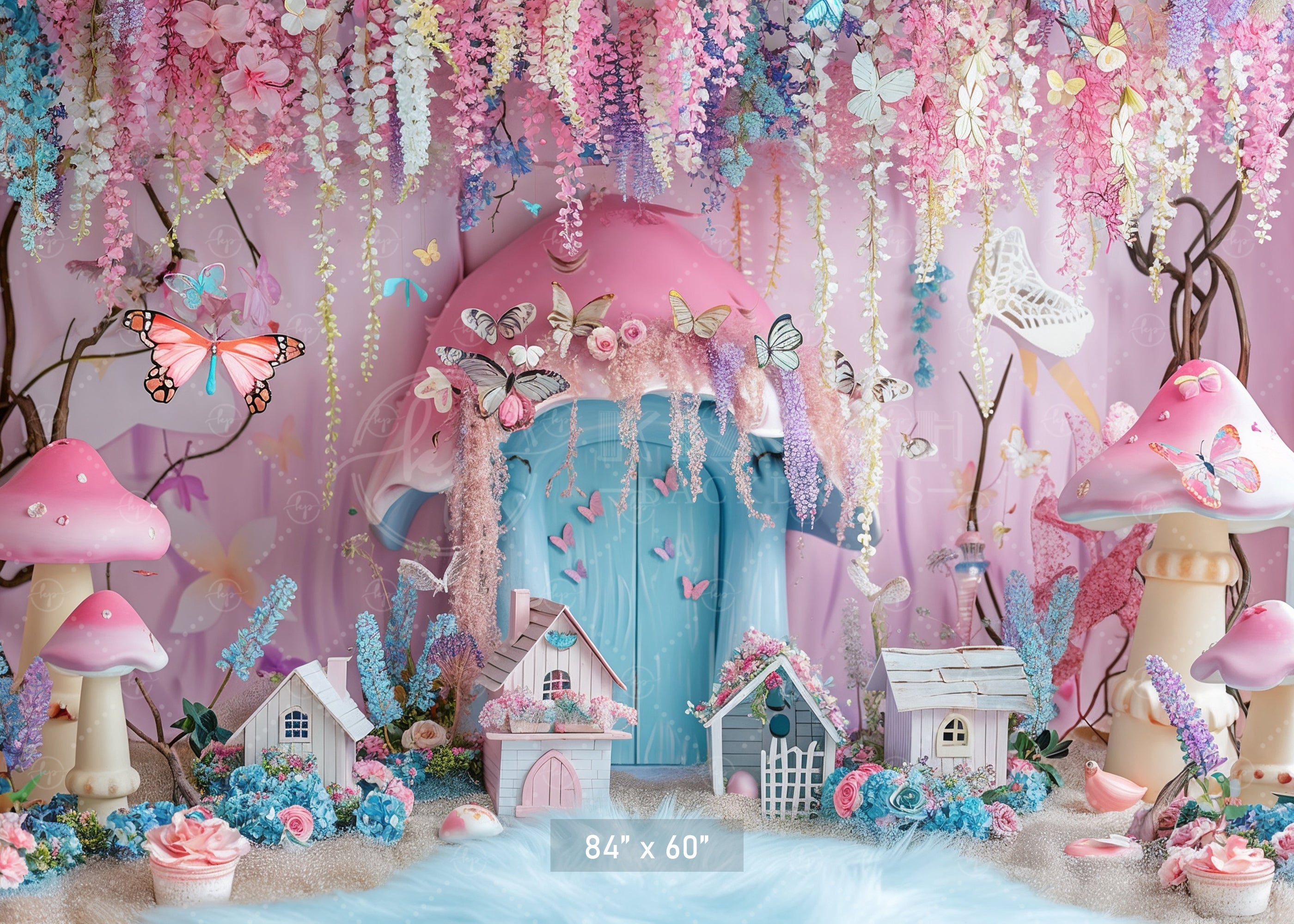Enchanted Fairyland with Butterflies Backdrop