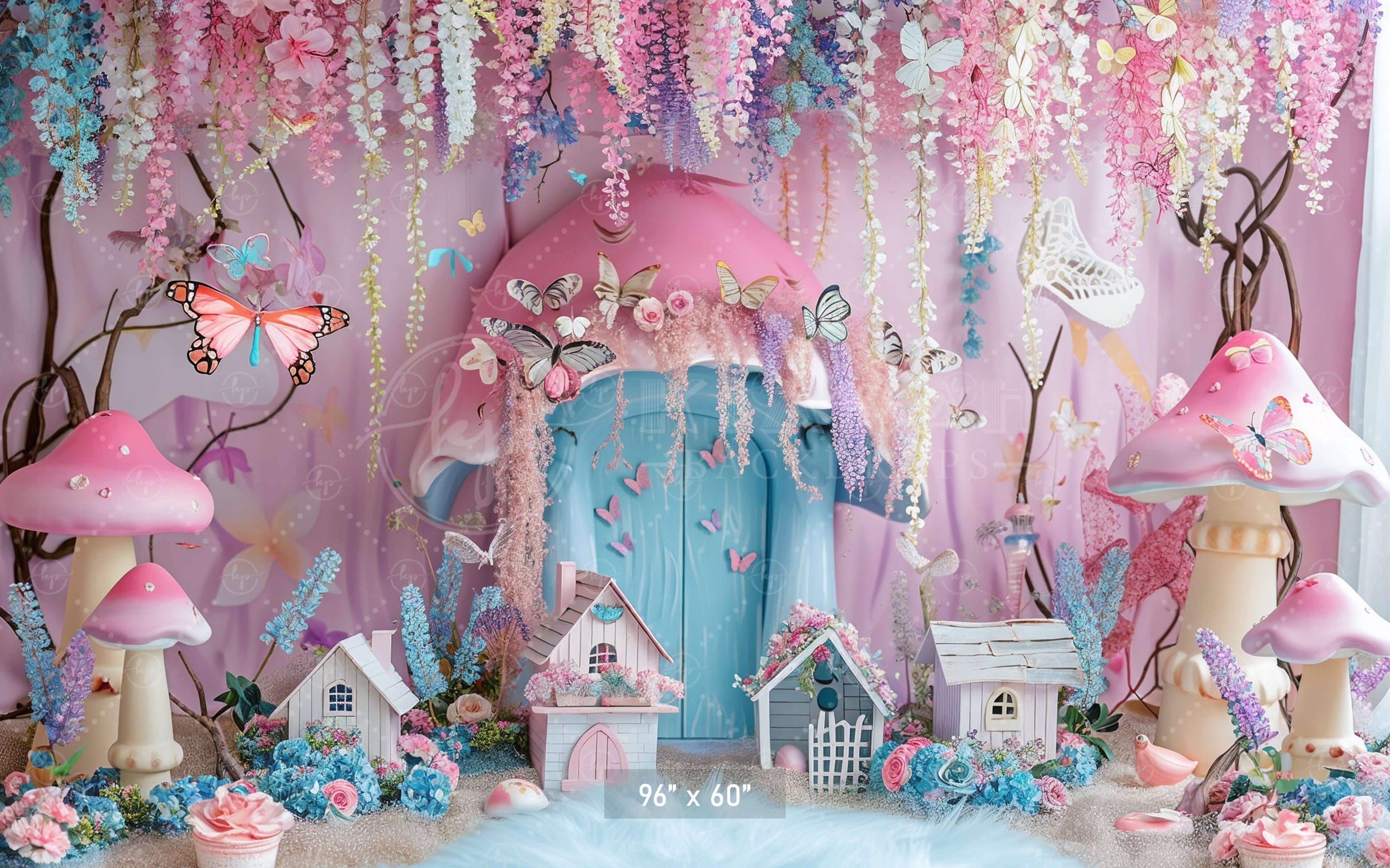 Enchanted Fairyland with Butterflies Backdrop