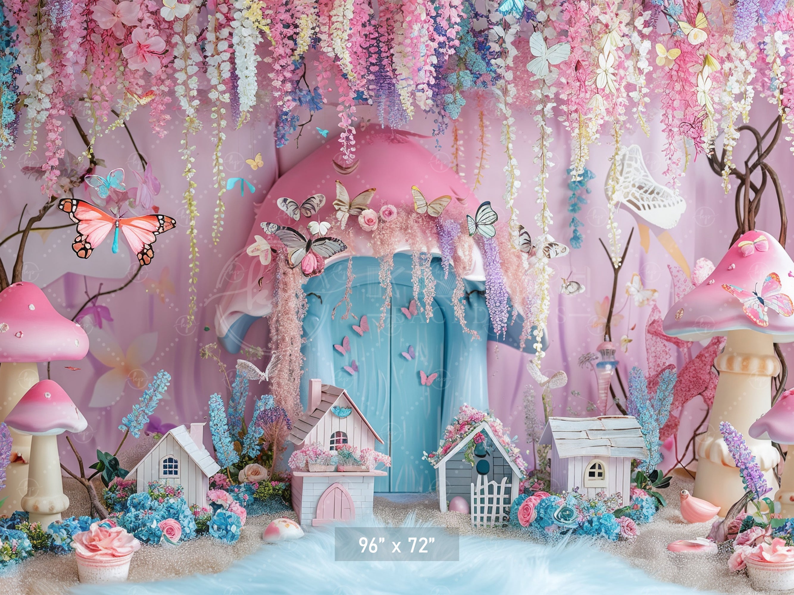 Enchanted Fairyland with Butterflies Backdrop