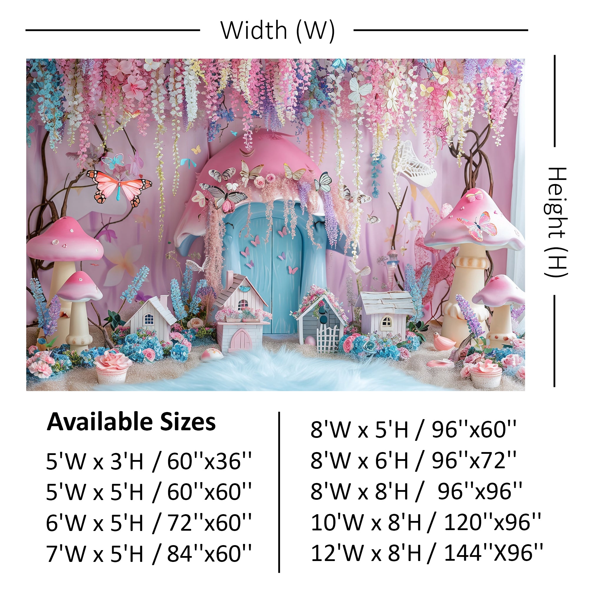 Enchanted Fairyland with Butterflies Backdrop