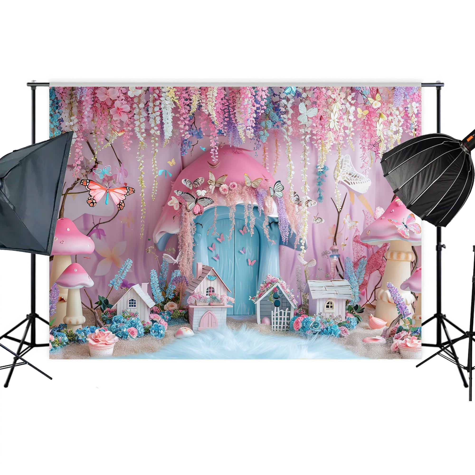 Enchanted Fairyland with Butterflies Backdrop