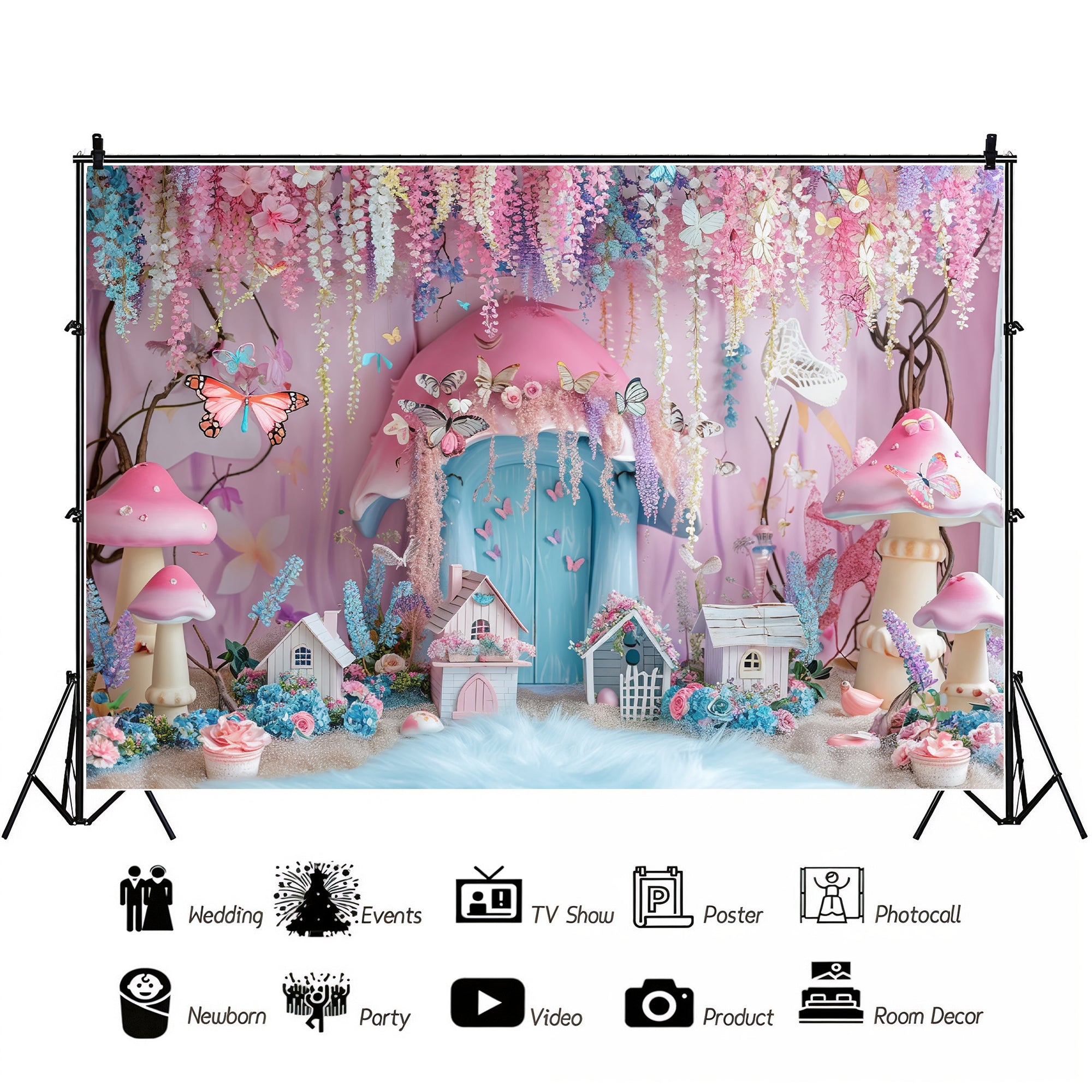 Enchanted Fairyland with Butterflies Backdrop