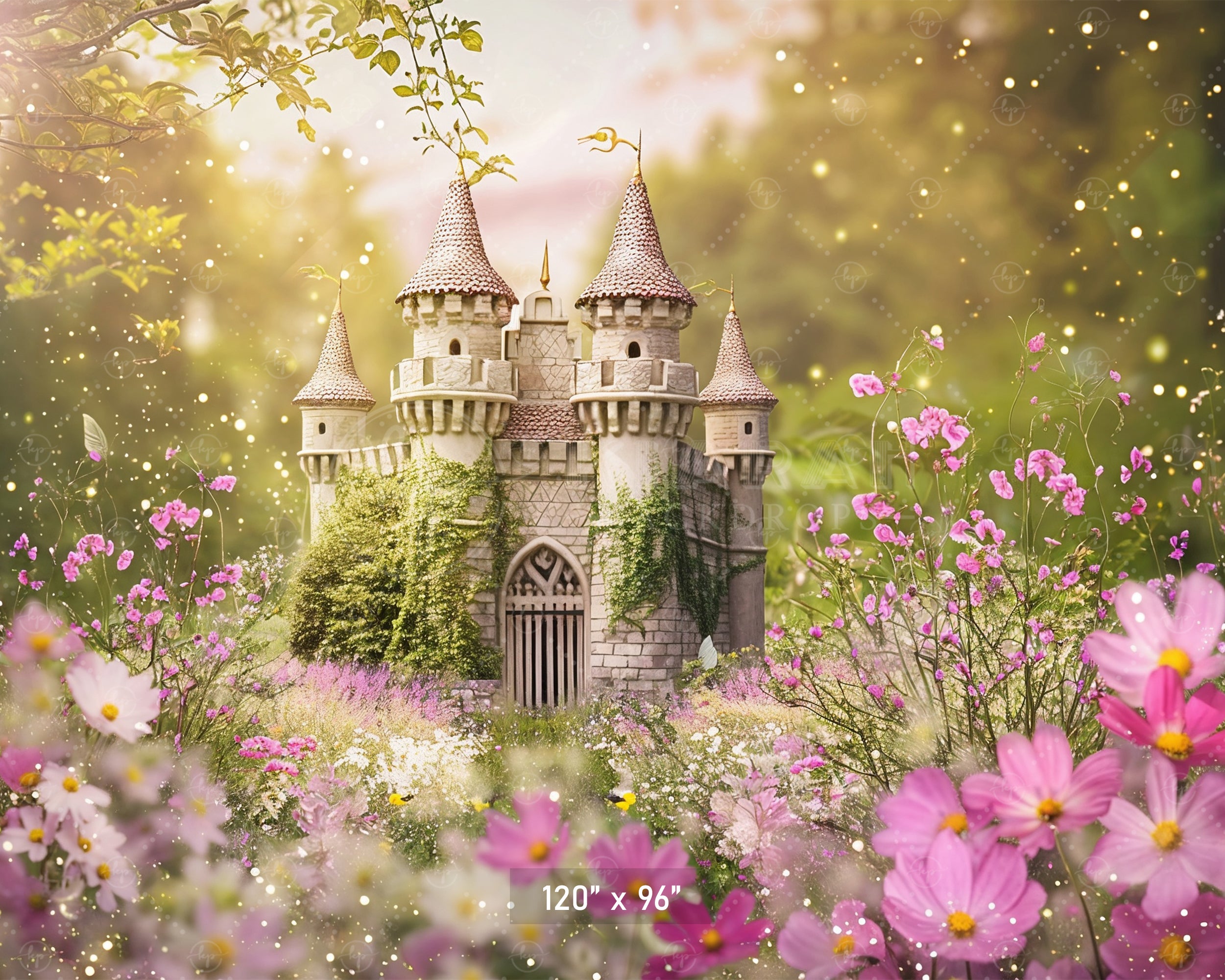 Enchanted Castle Garden Backdrop