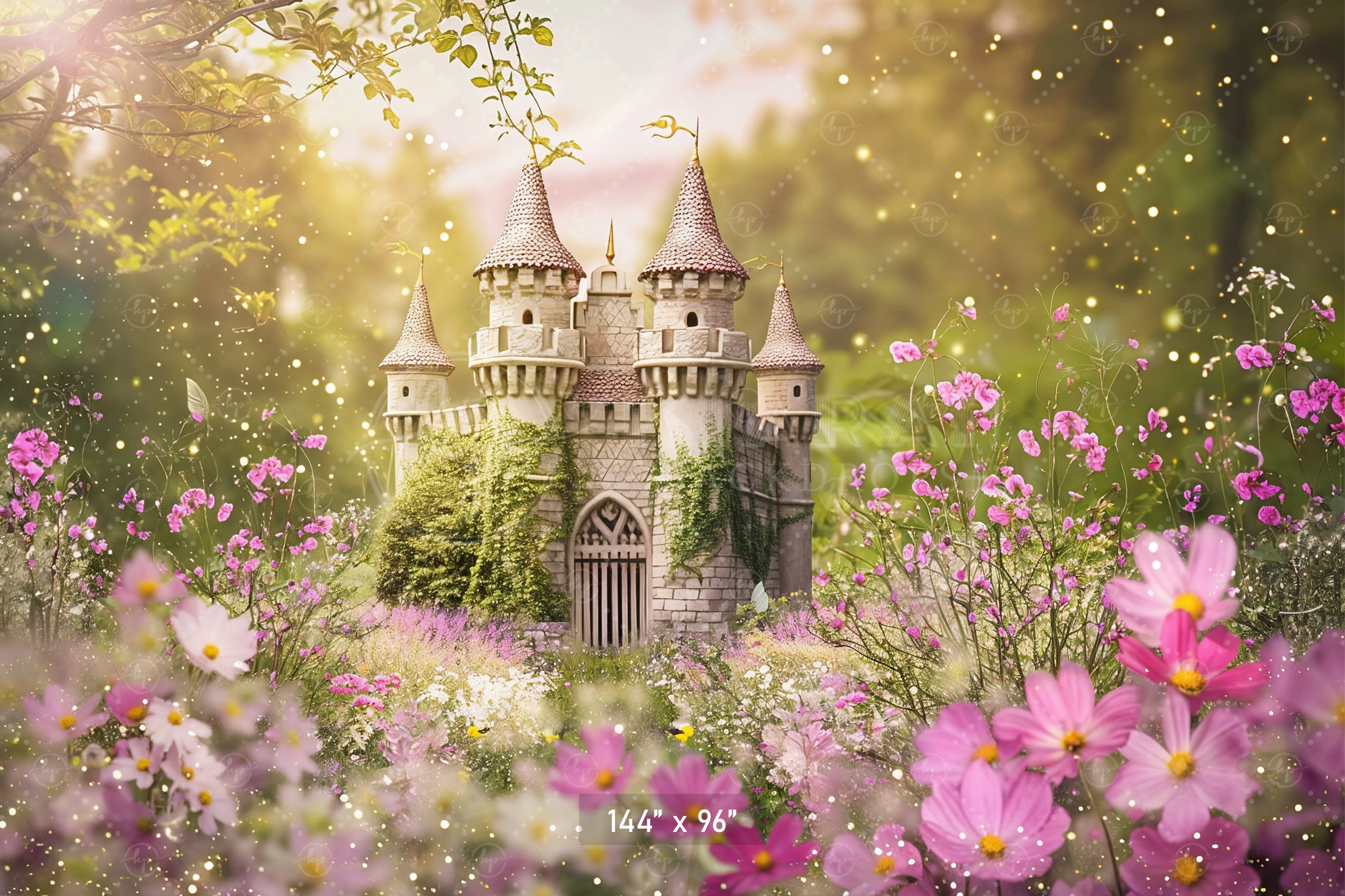 Enchanted Castle Garden Backdrop