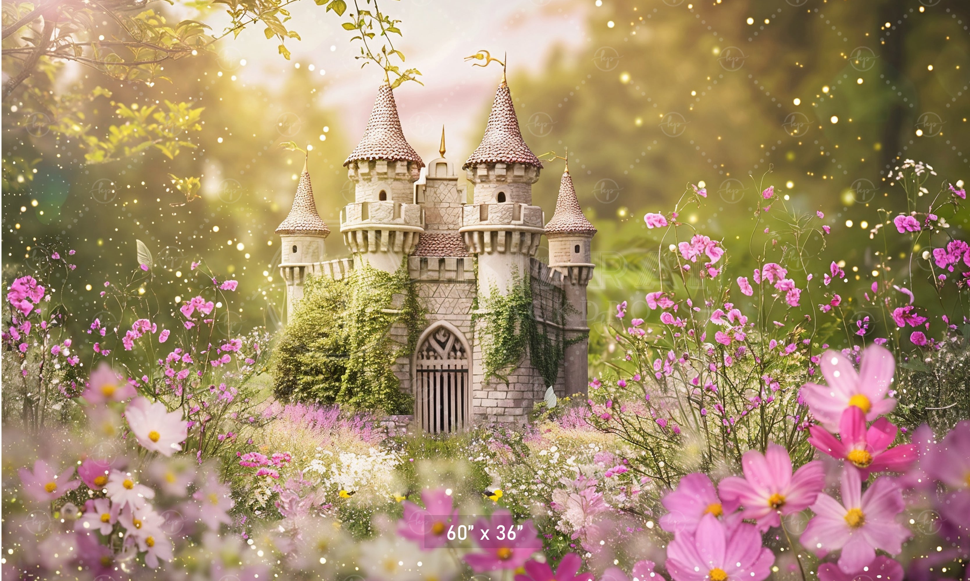 Enchanted Castle Garden Backdrop