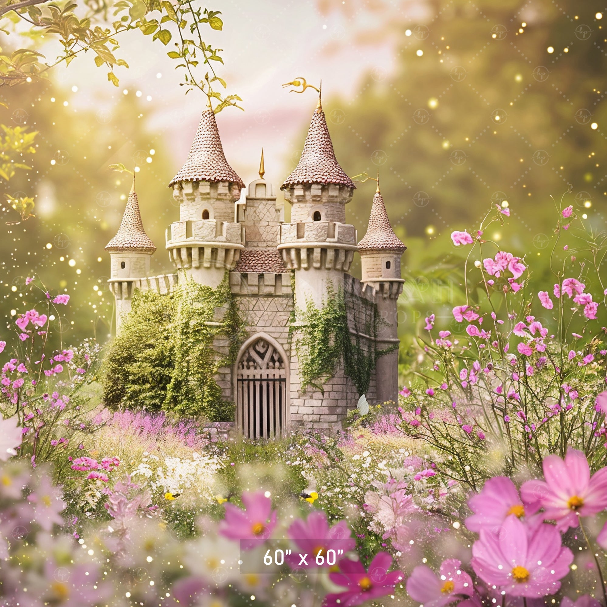 Enchanted Castle Garden Backdrop