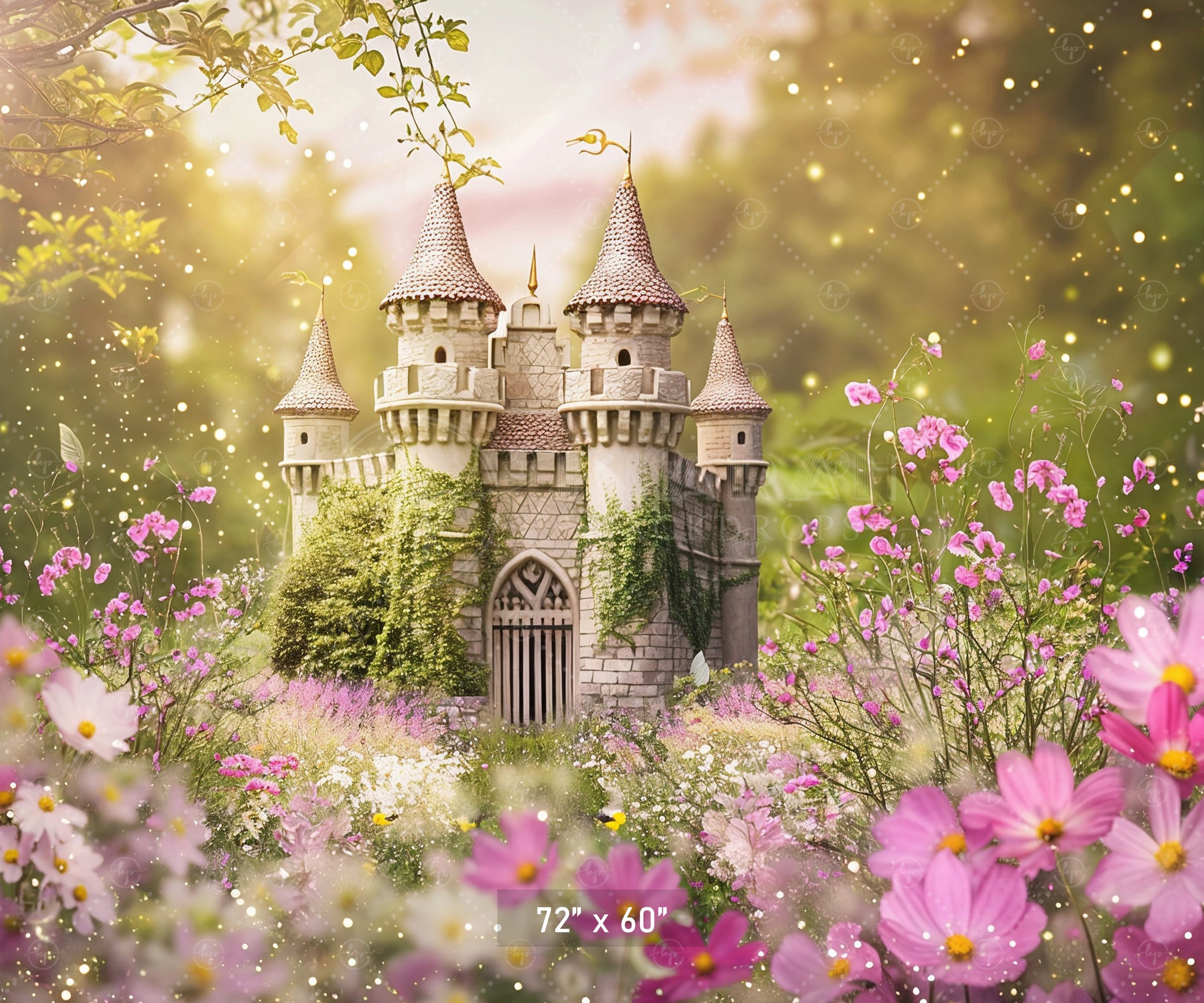 Enchanted Castle Garden Backdrop