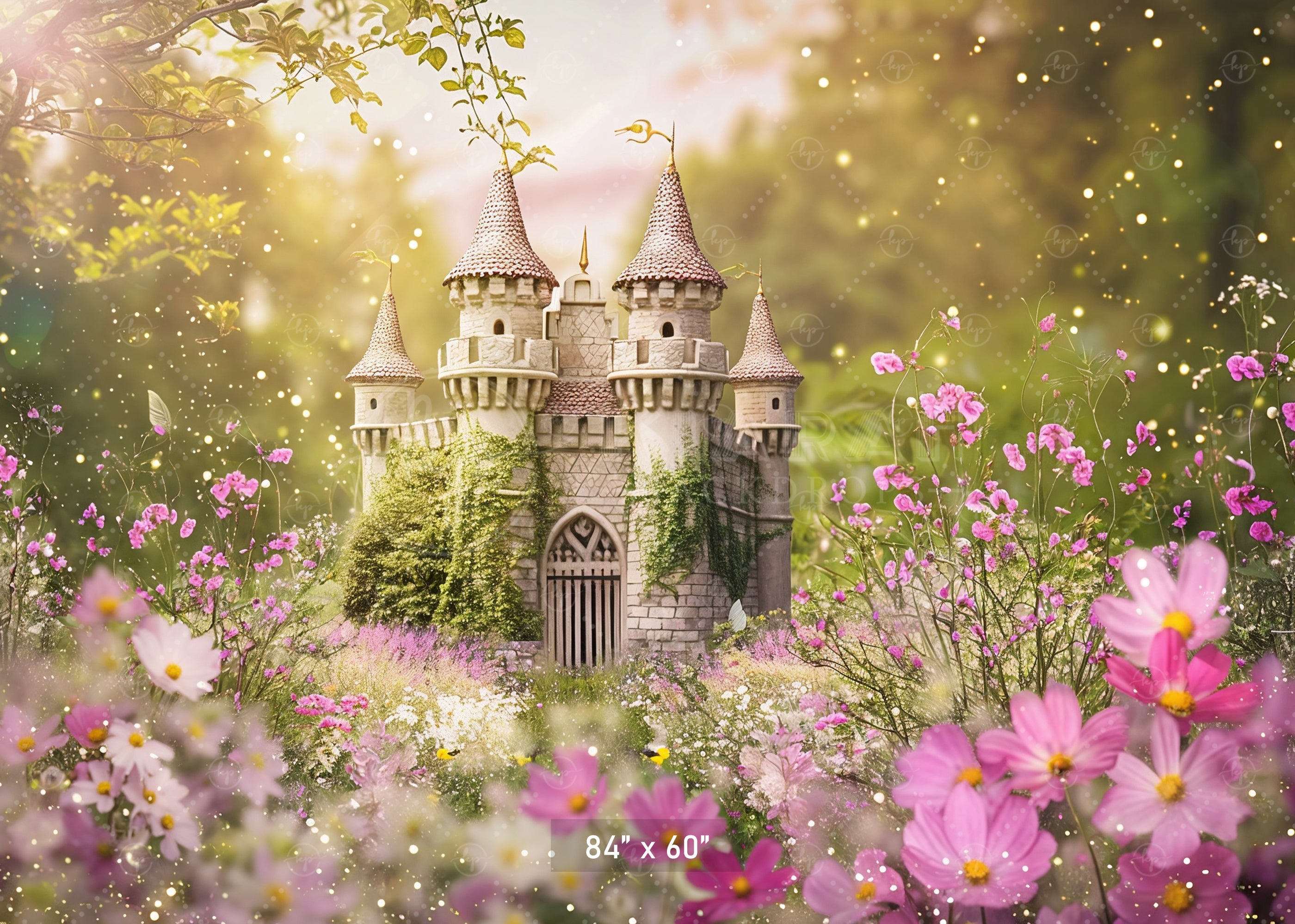 Enchanted Castle Garden Backdrop
