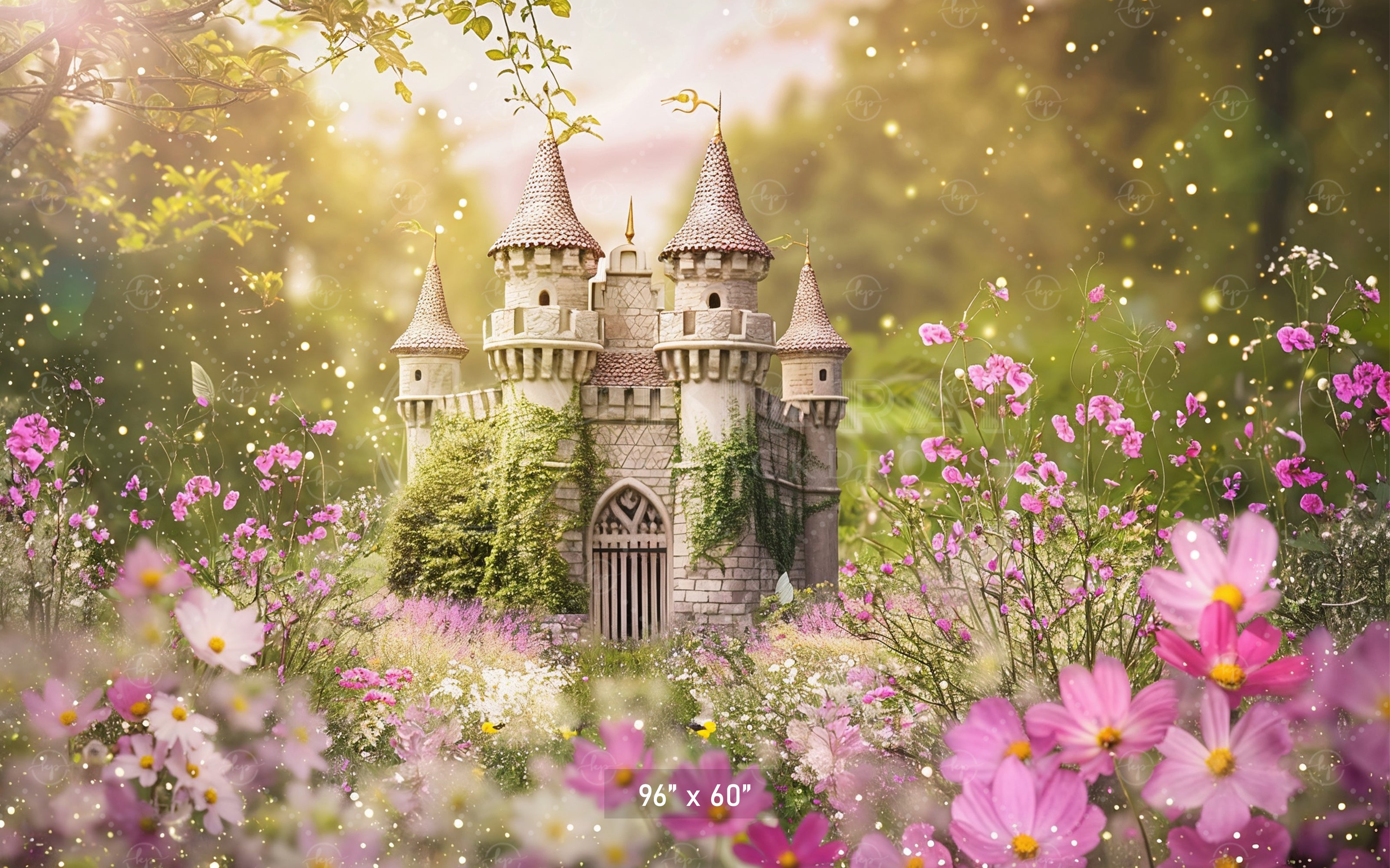 Enchanted Castle Garden Backdrop